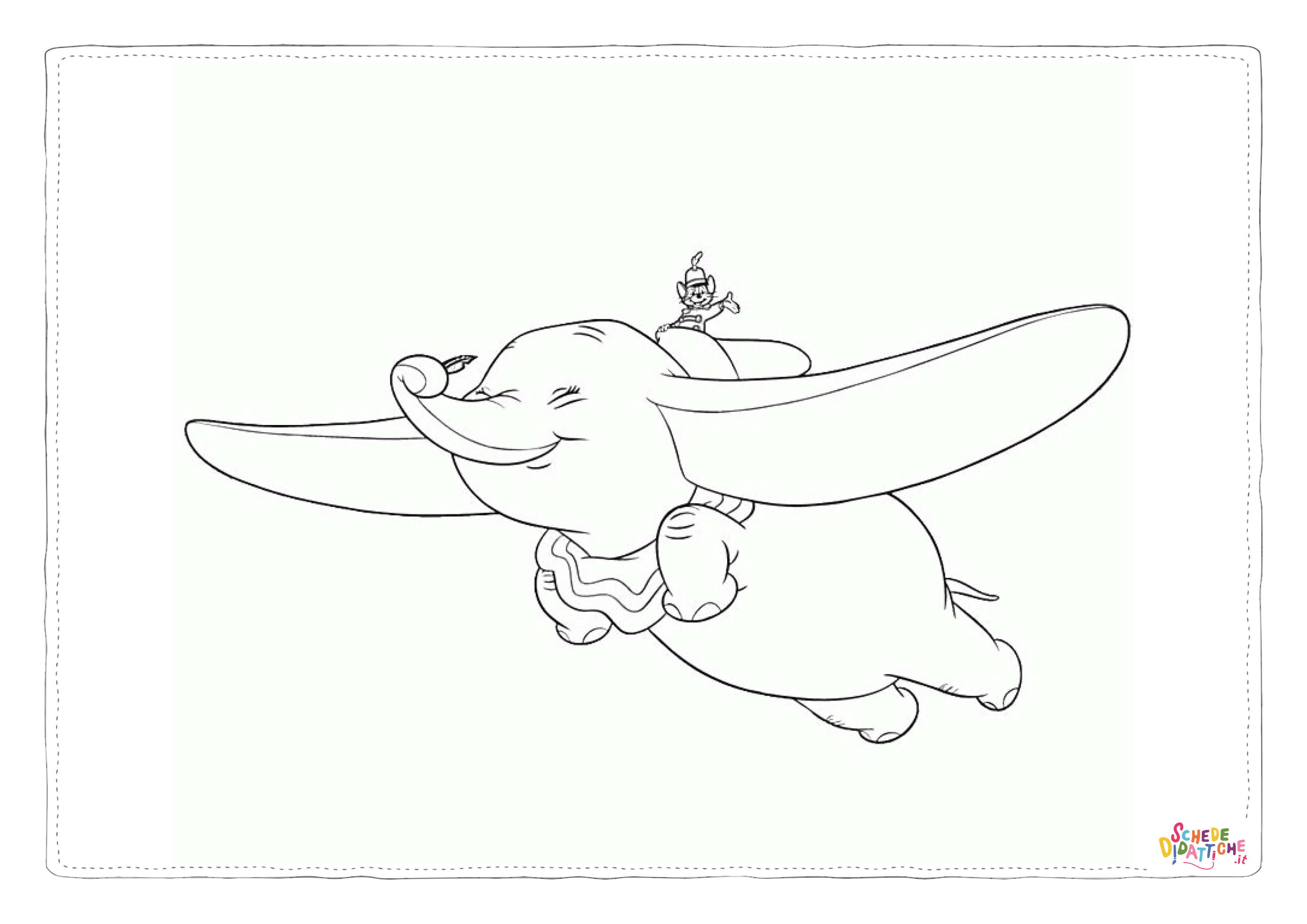 Disegno "Disegno di Dumbo da stampare e colorare 7" Disegno di Dumbo da stampare e colorare 7