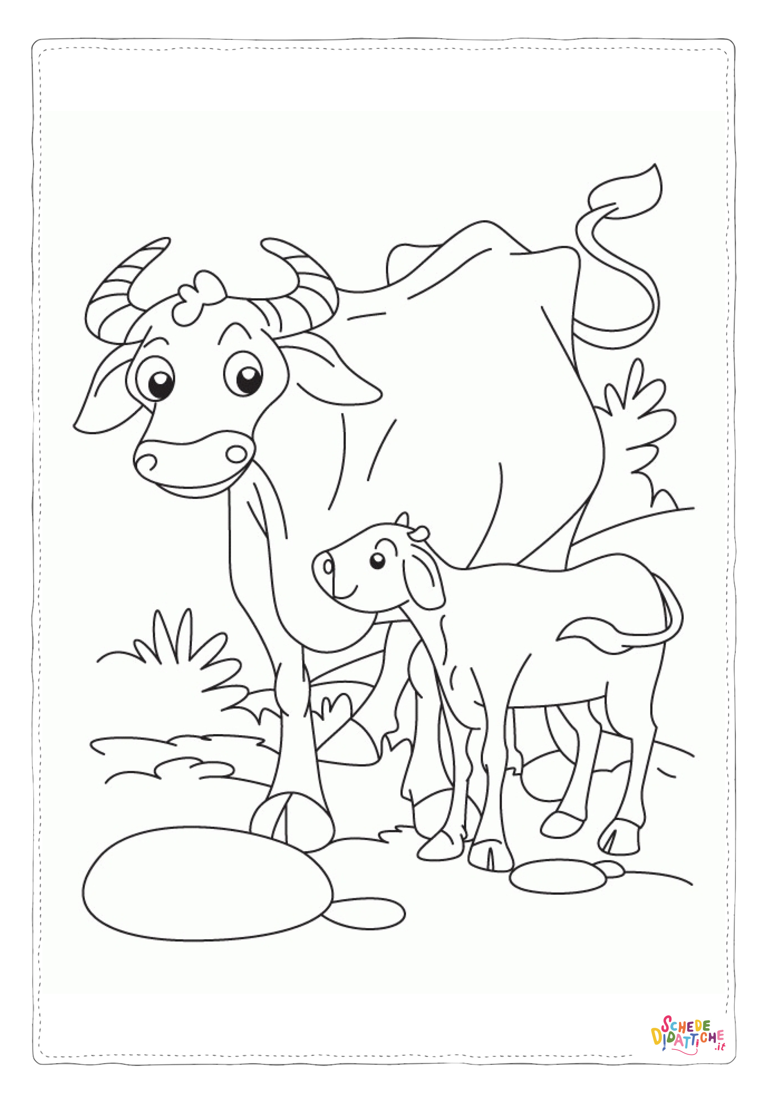 Disegno "Disegno di mucca da stampare e colorare 51" Disegno di mucca da stampare e colorare 51