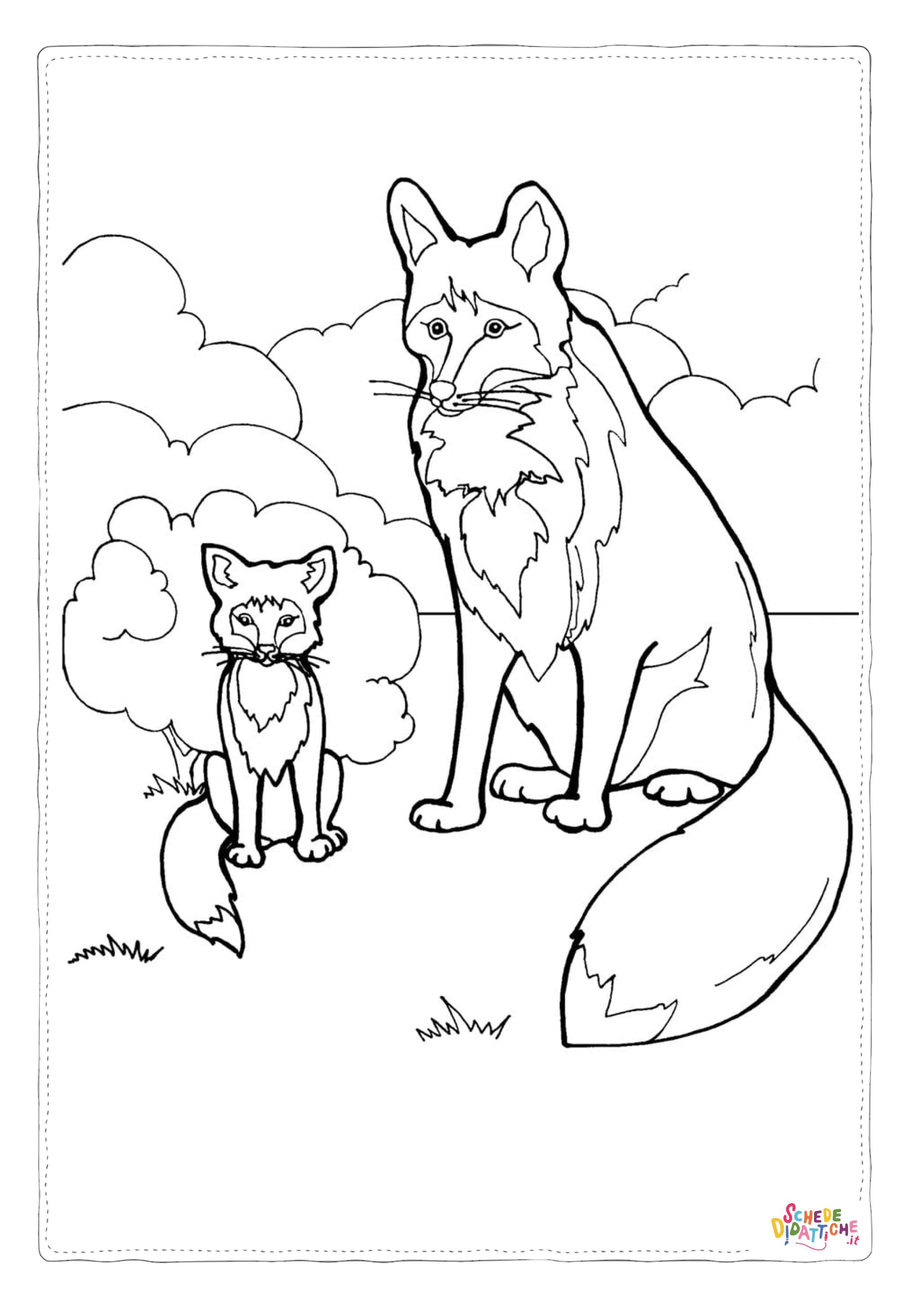 Disegno "Disegno di volpe da stampare e colorare 93" Disegno di volpe da stampare e colorare 93