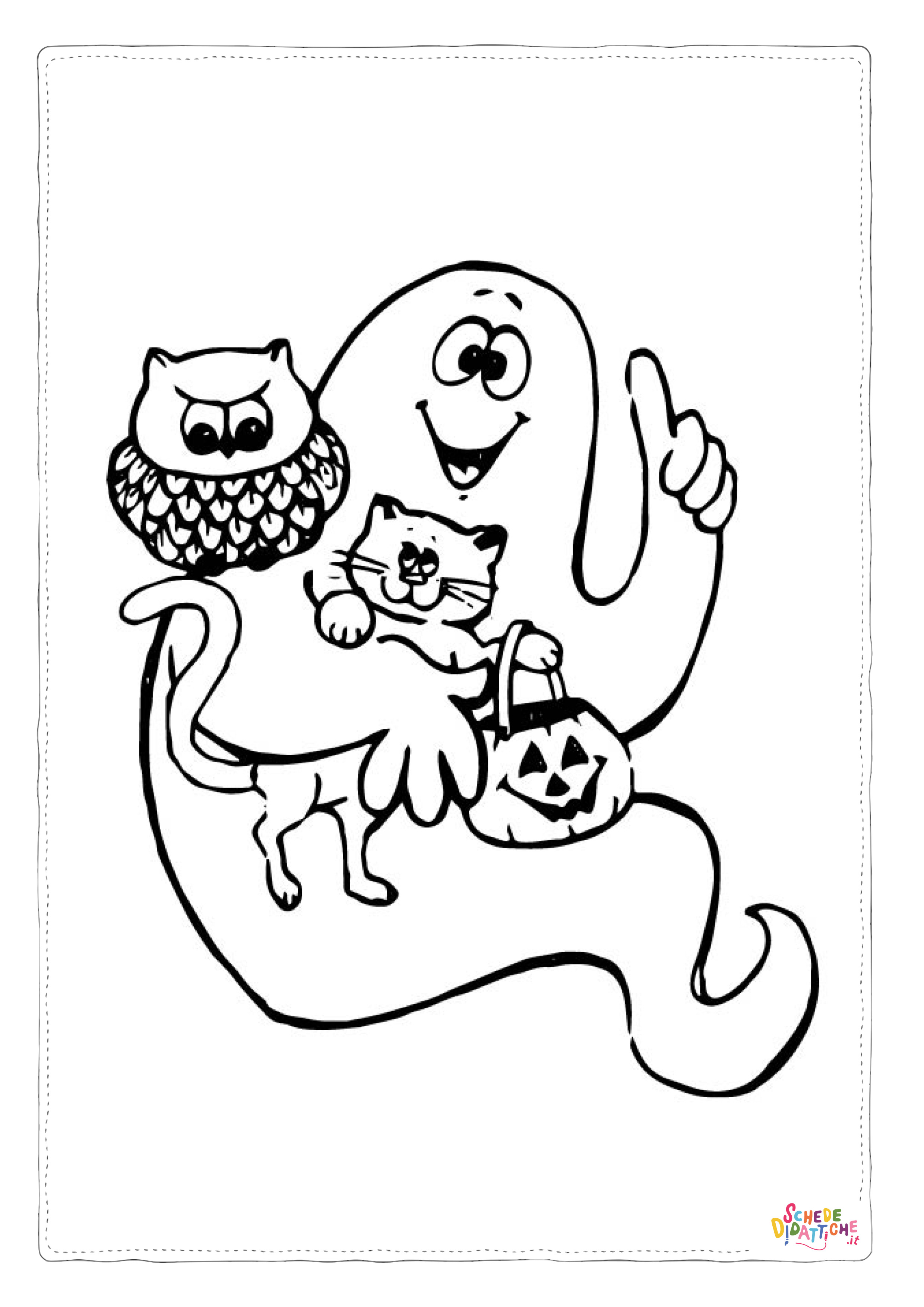 Disegno "Disegno di gatto di halloween da stampare e colorare 13" Disegno di gatto di halloween da stampare e colorare 13
