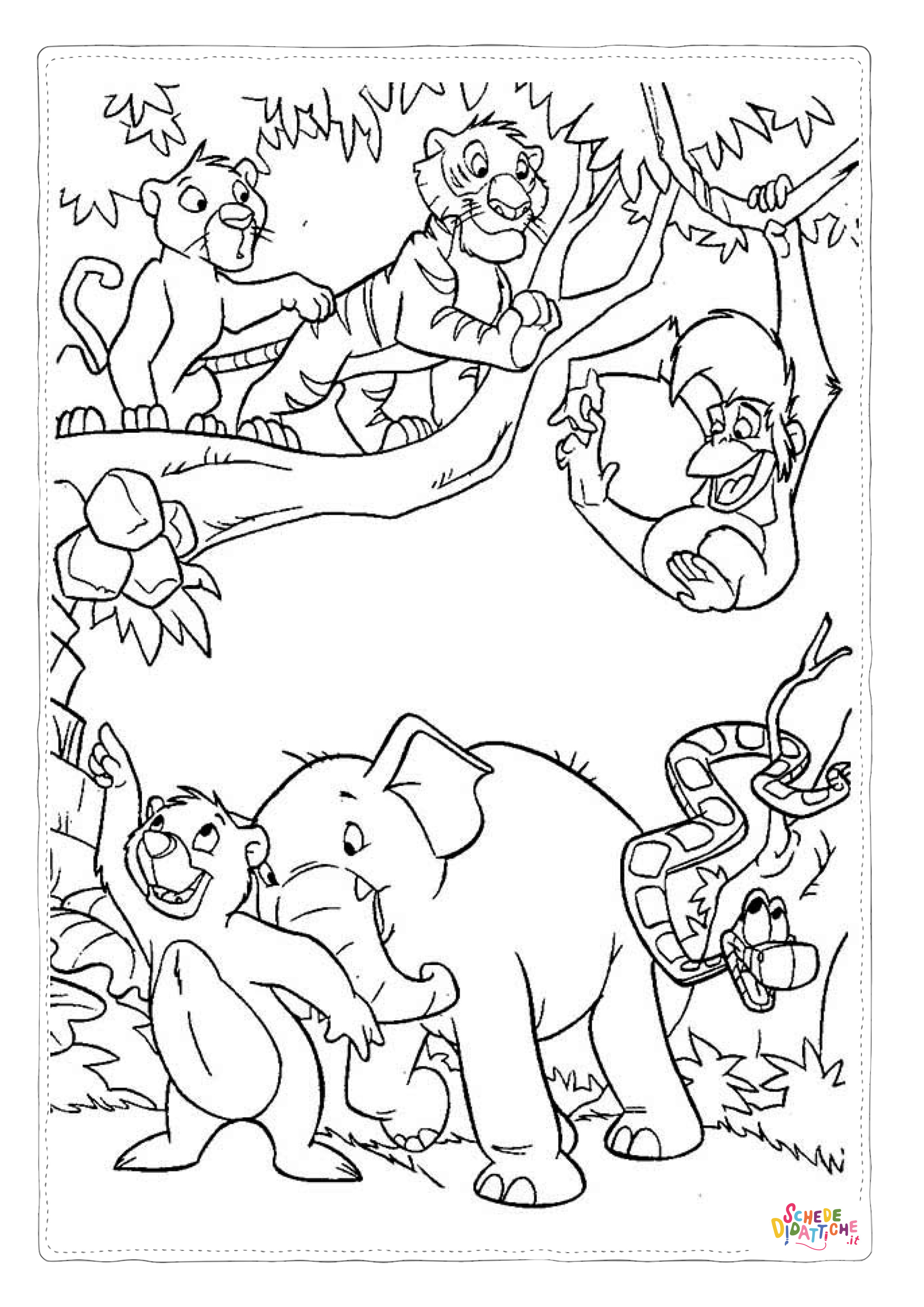 Disegno di Il libro della giungla da stampare e colorare 4