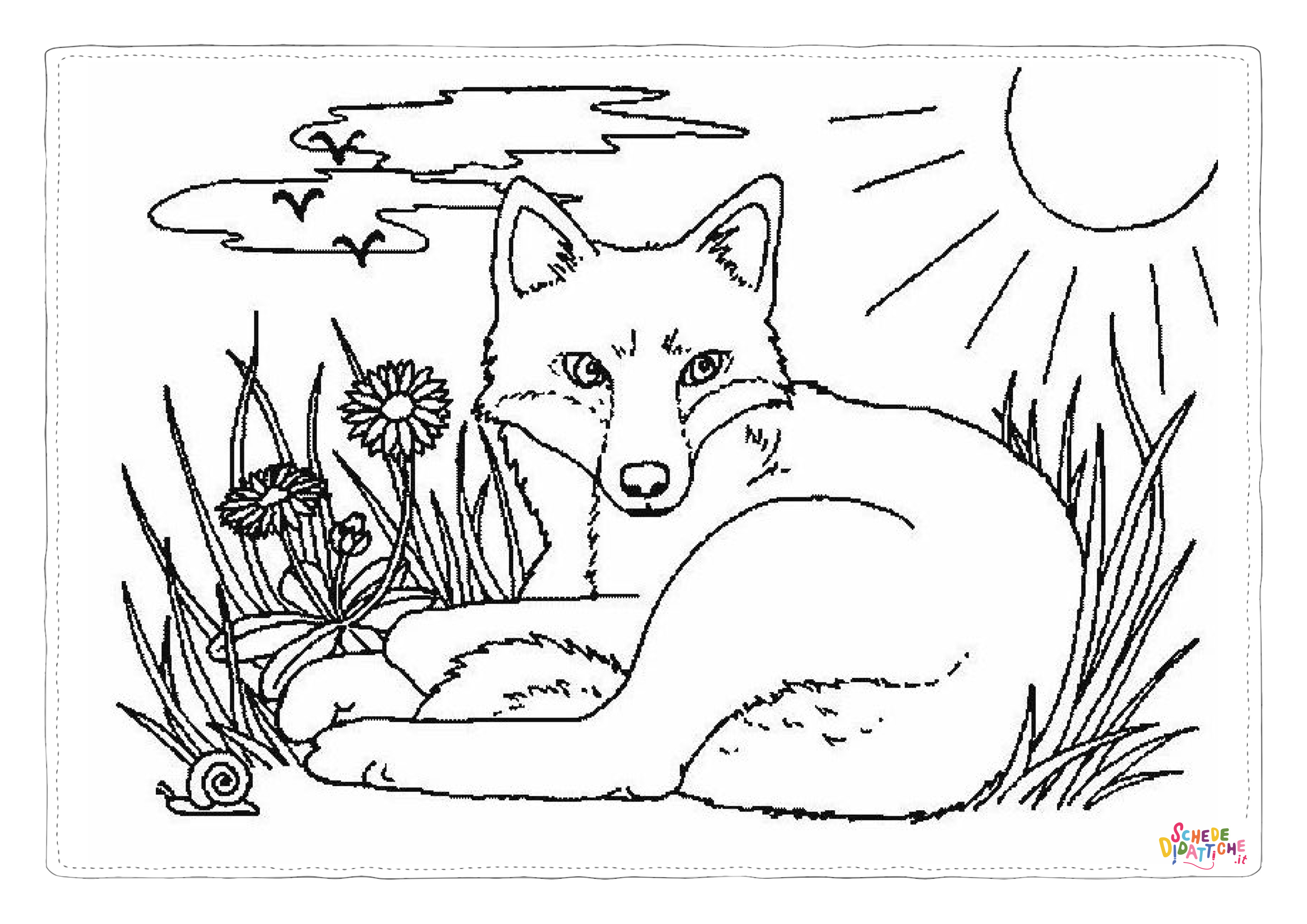 Disegno "Disegno di volpe da stampare e colorare 122" Disegno di volpe da stampare e colorare 122