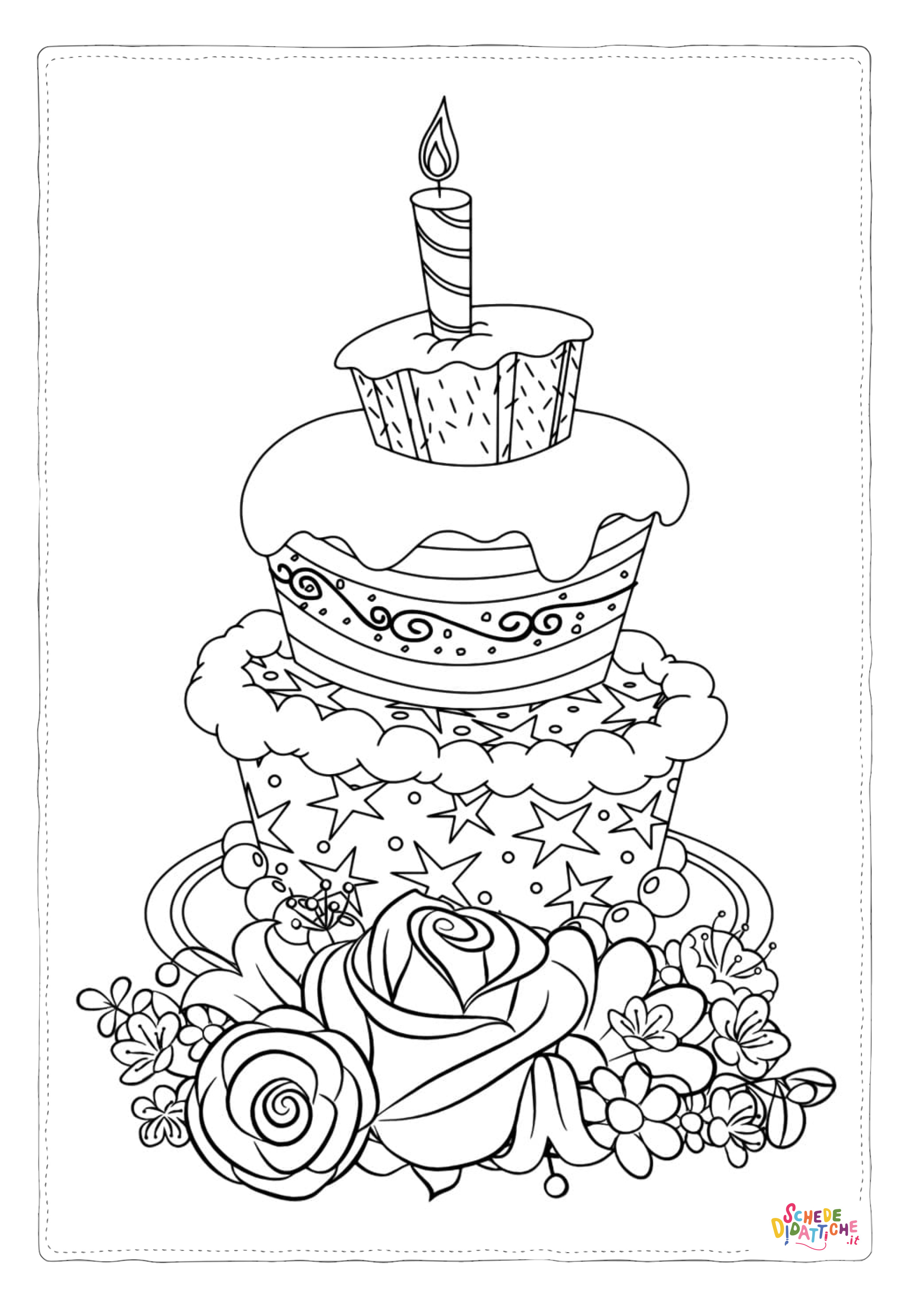 Disegno di torta da stampare e colorare 15