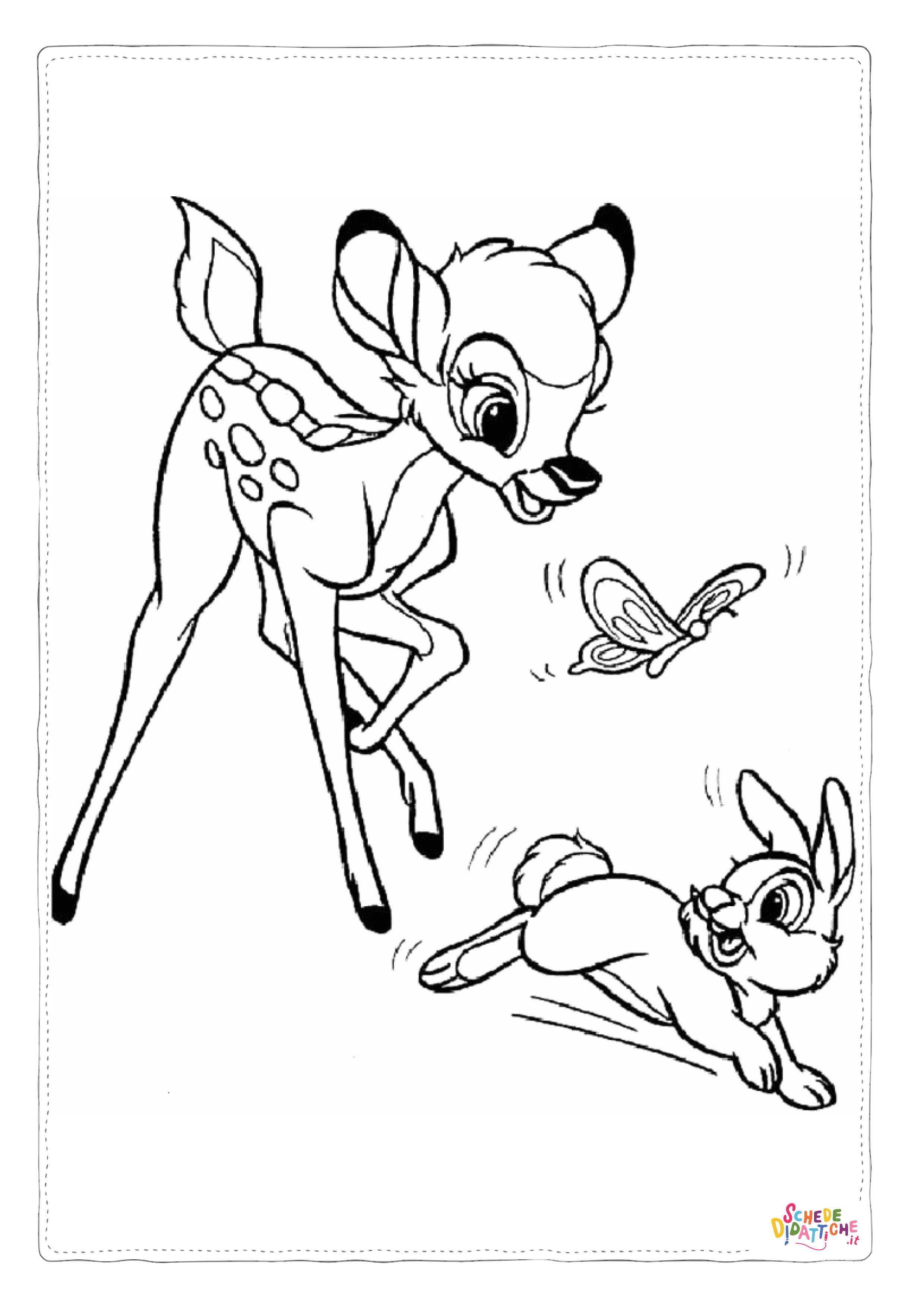 Disegno di Bambi da stampare e colorare 9