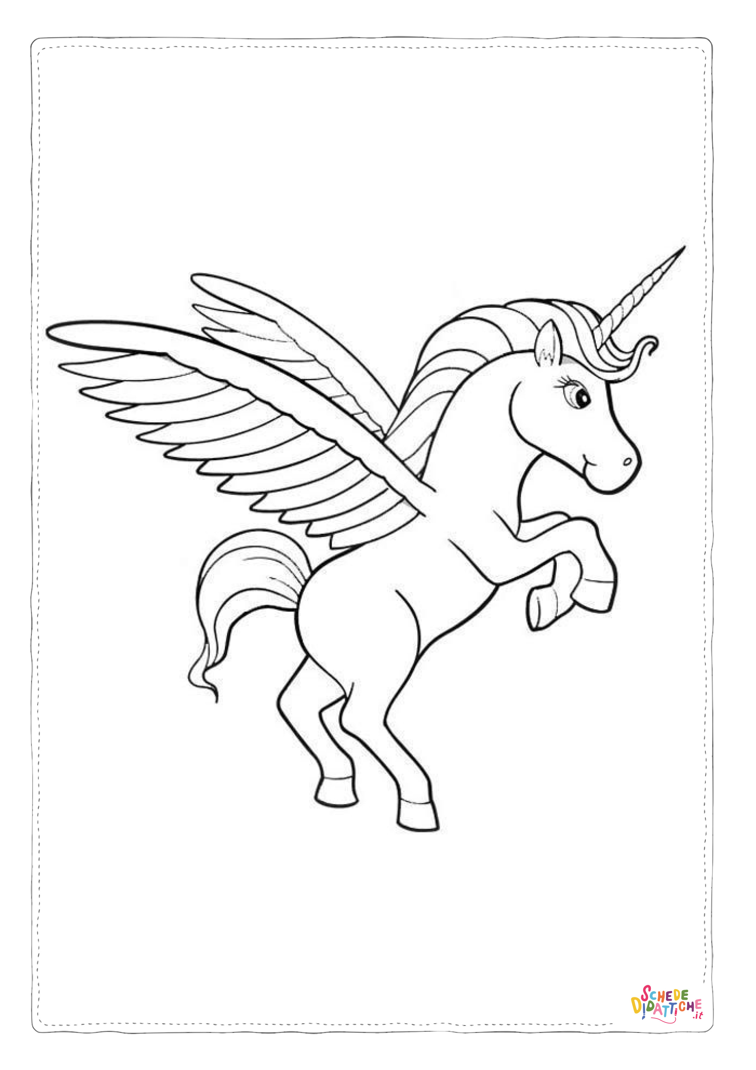 Disegno "Disegno di unicorno da stampare e colorare 73" Disegno di unicorno da stampare e colorare 73