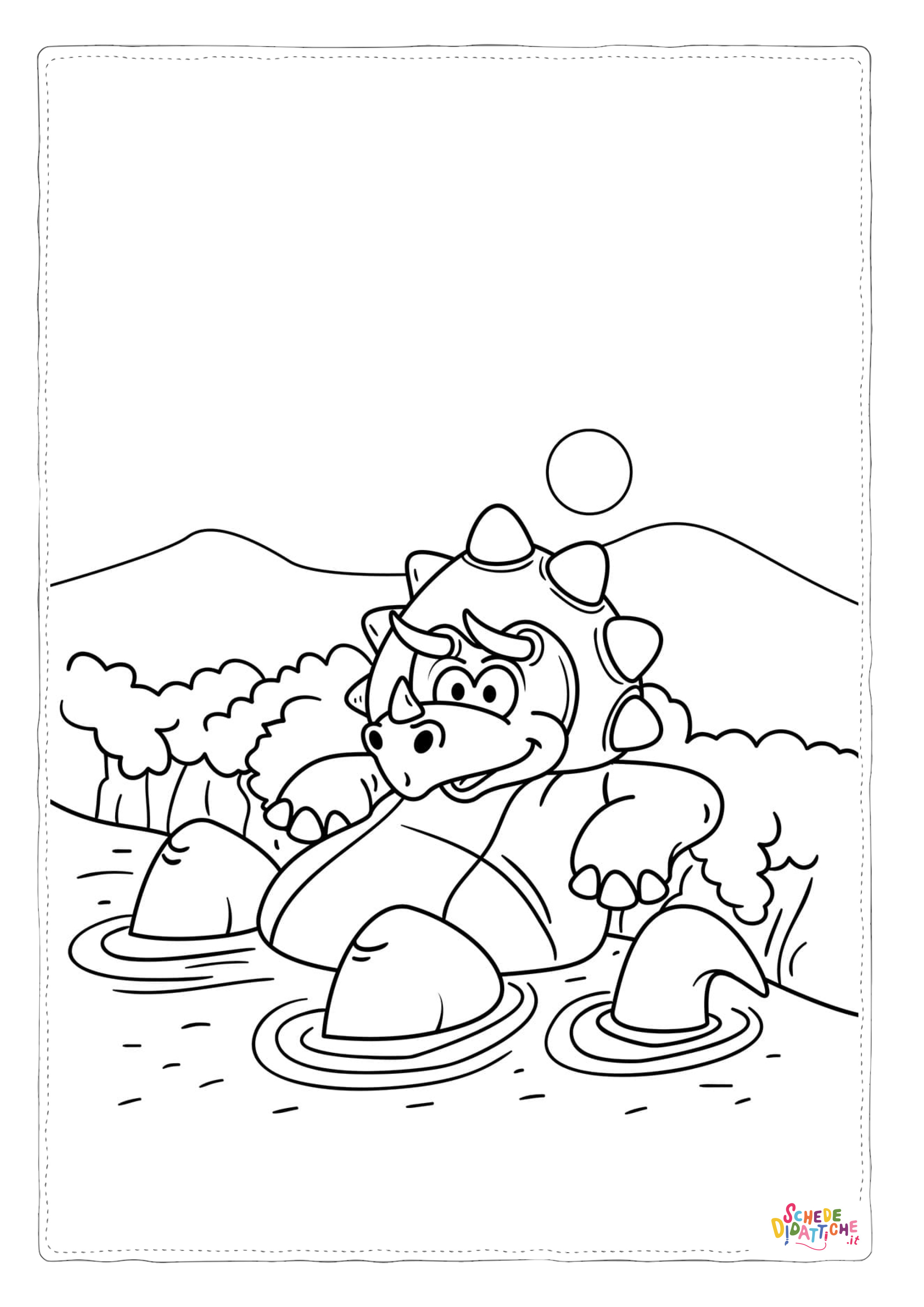 Disegno "Disegno di Triceratopo da stampare e colorare 16" Disegno di Triceratopo da stampare e colorare 16