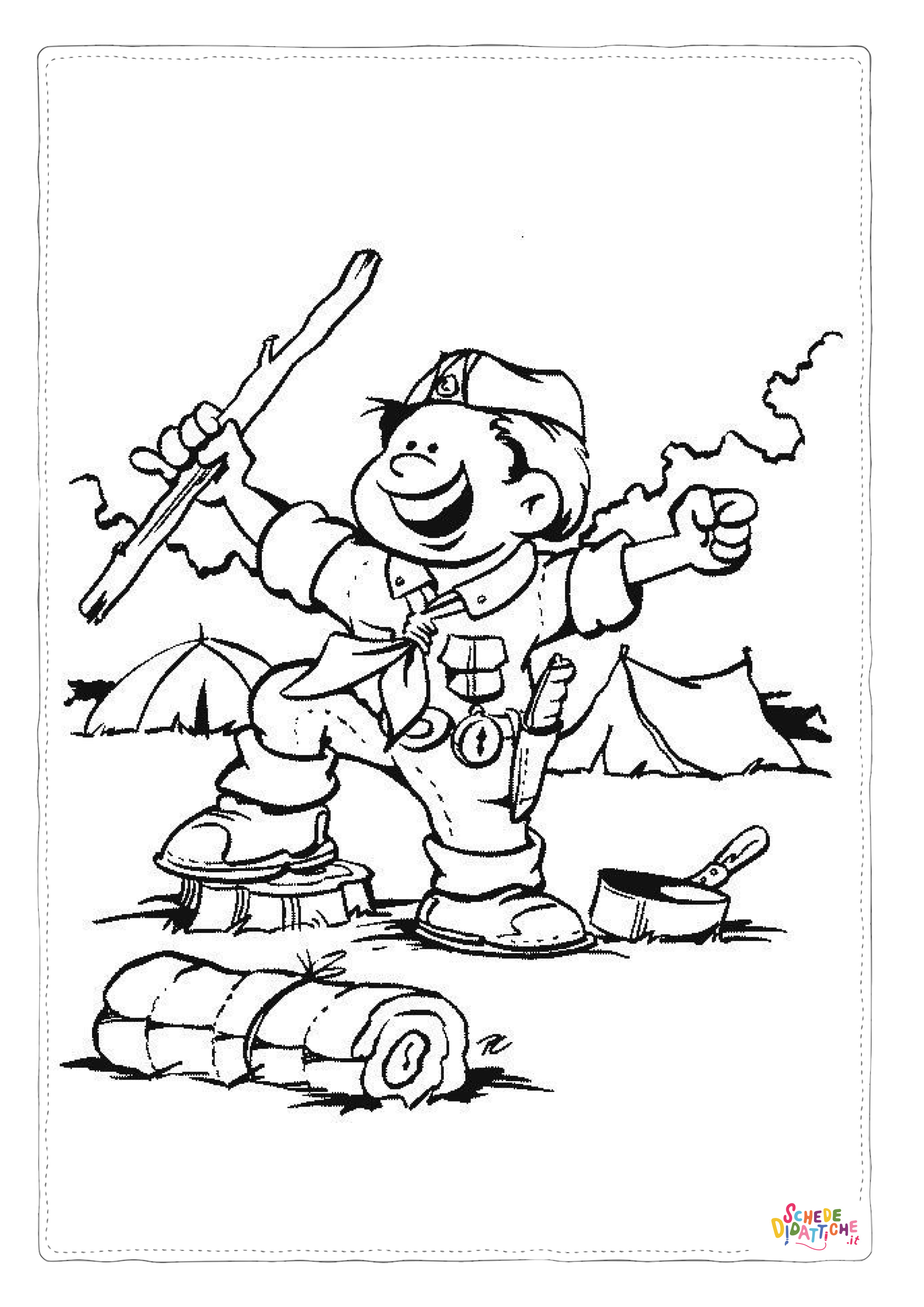 Disegno di campeggio da stampare e colorare 61
