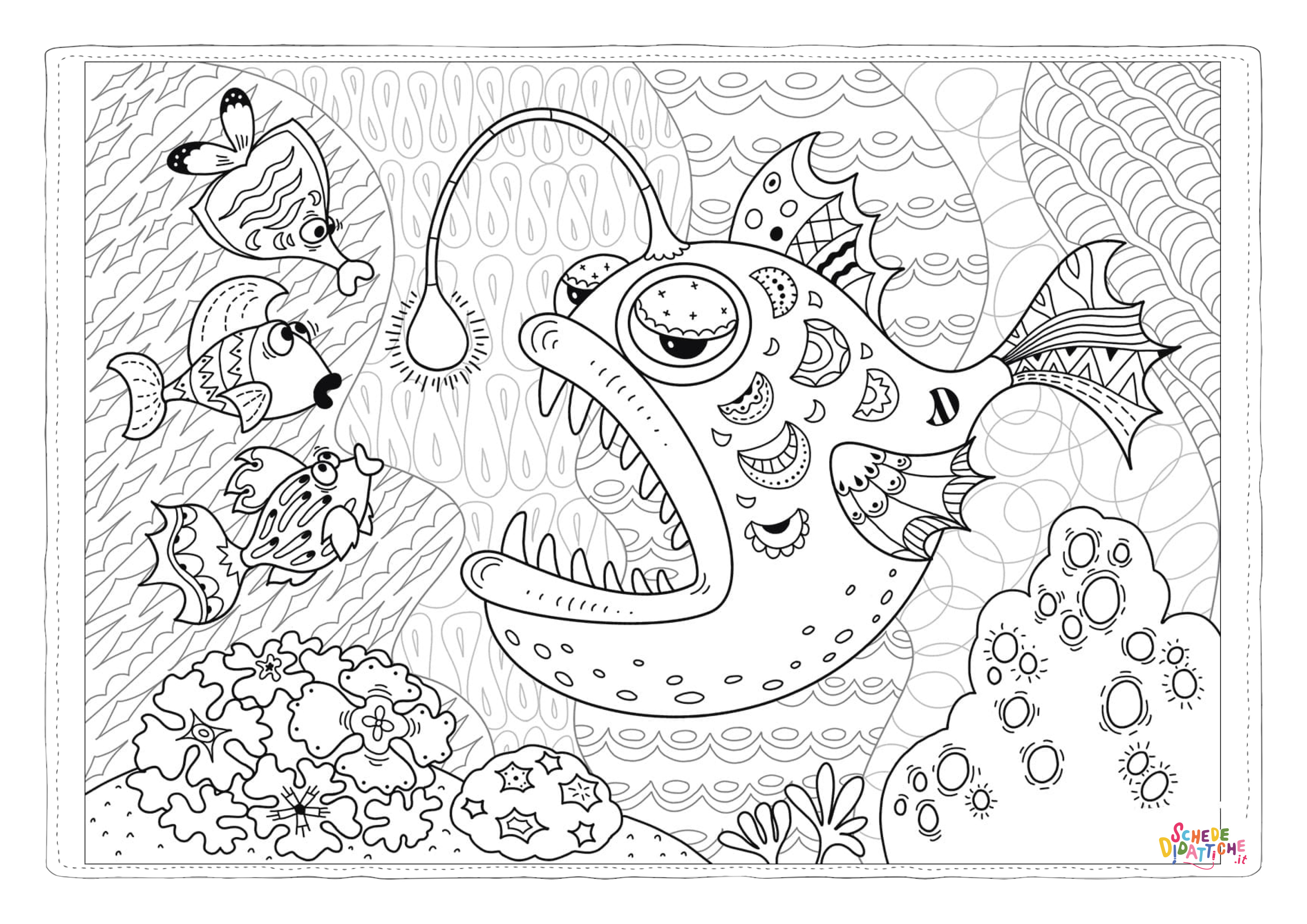 Disegno "Disegno di pesce da stampare e colorare 188" Disegno di pesce da stampare e colorare 188
