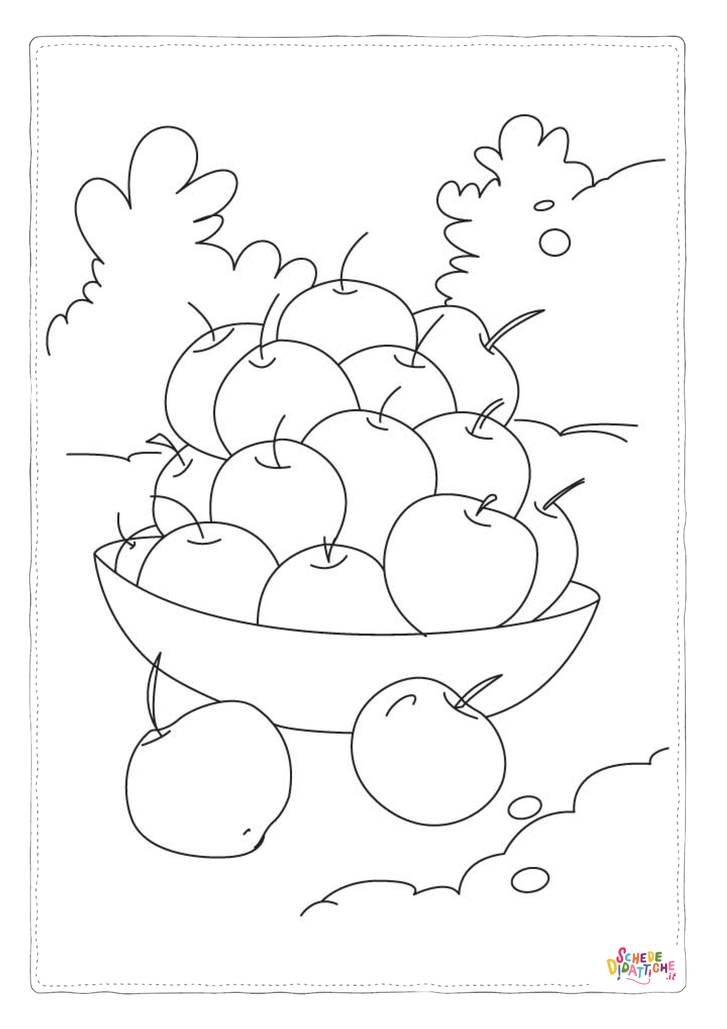 Disegno di mela da stampare e colorare 23