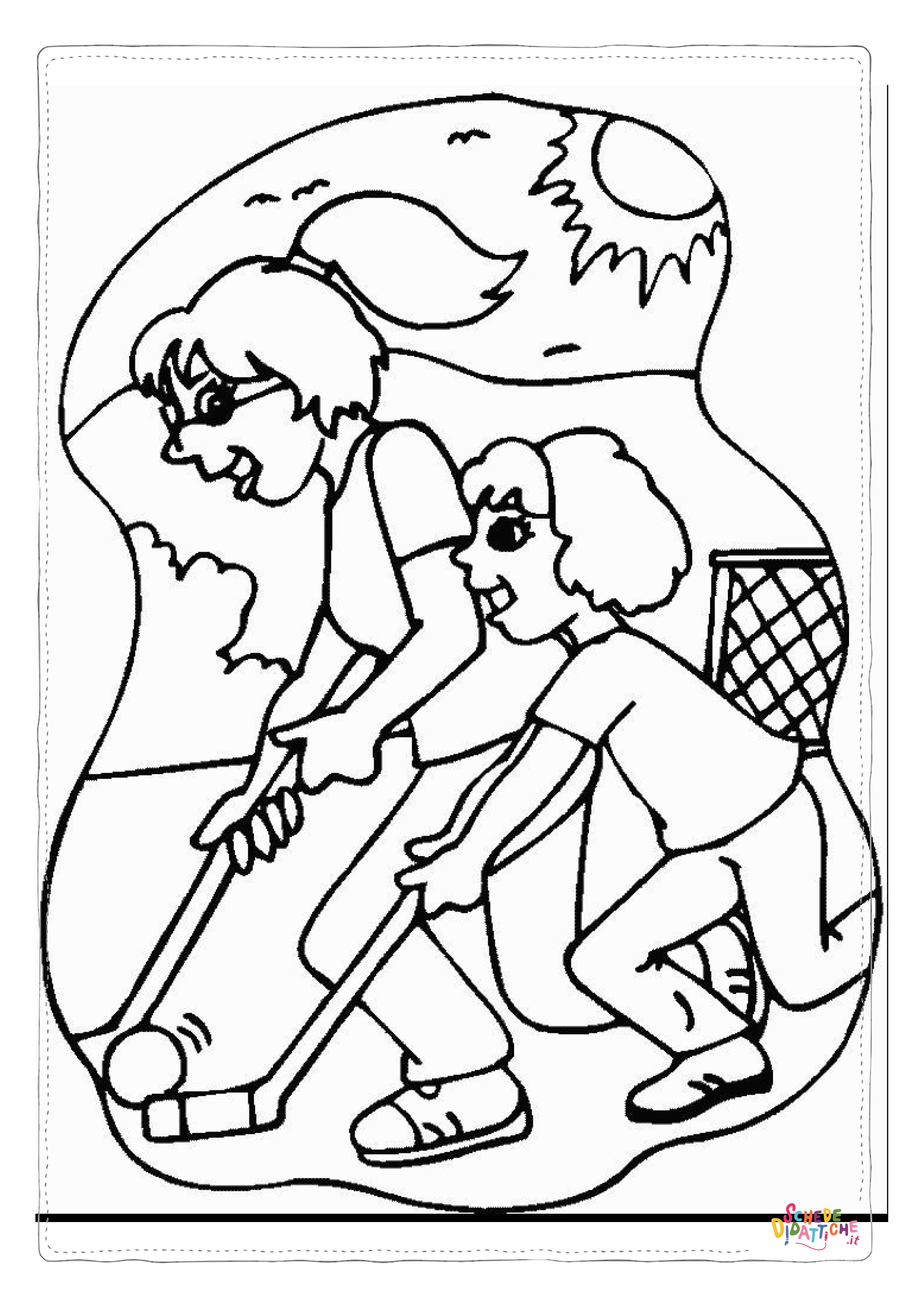 Disegno di hockey da stampare e colorare 12
