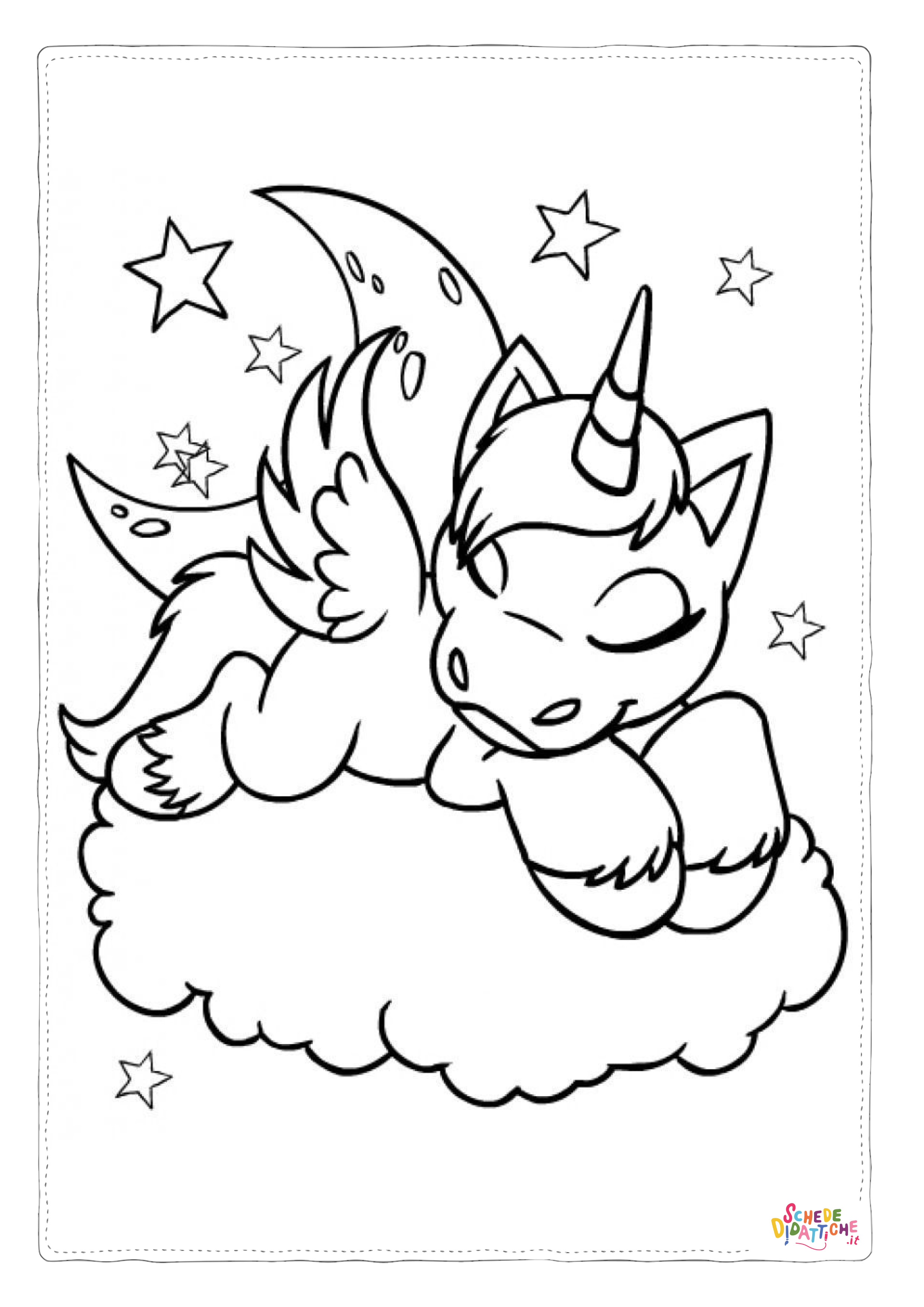 Disegno "Disegno di unicorno da stampare e colorare 58" Disegno di unicorno da stampare e colorare 58
