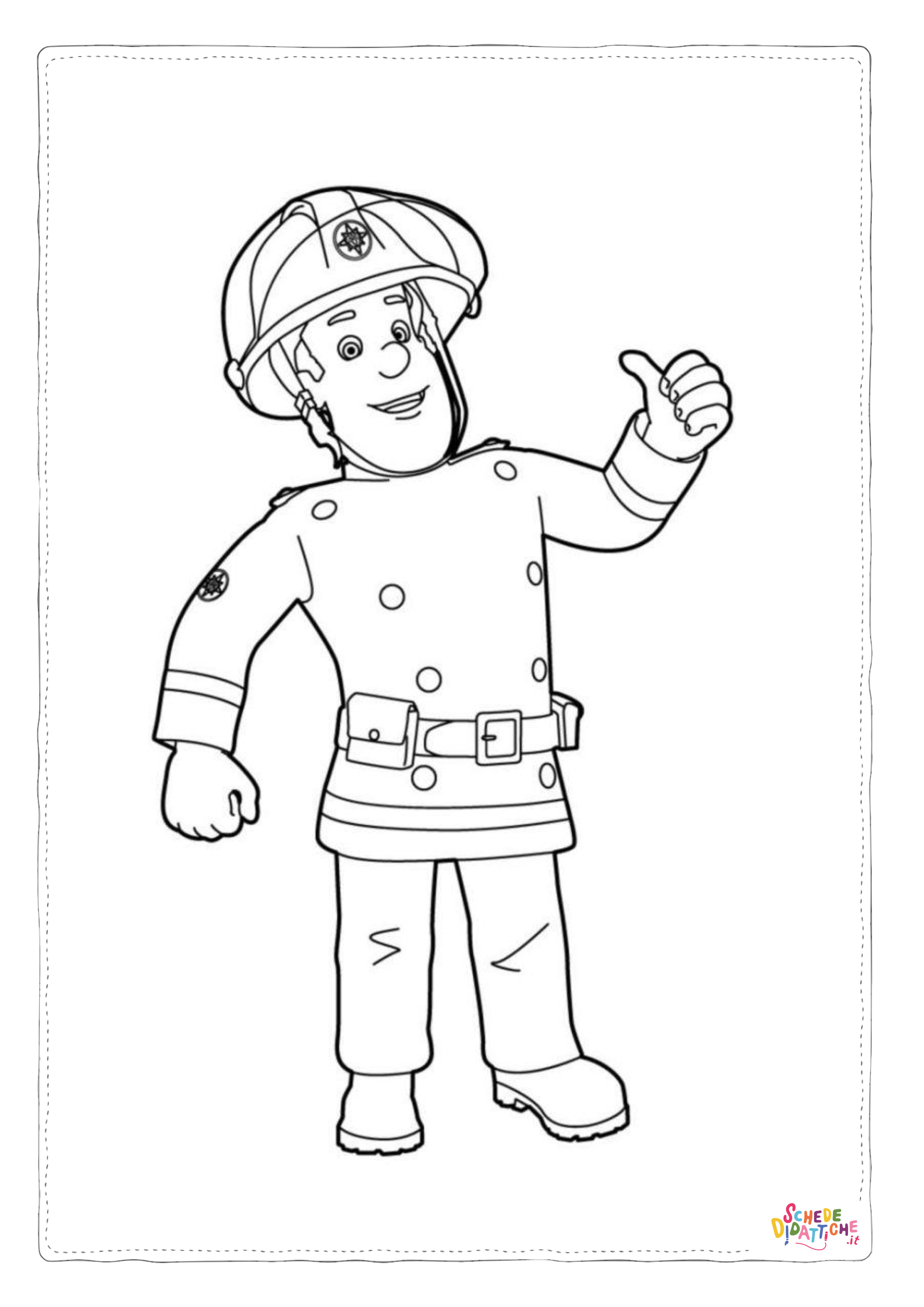 Disegno "Disegno di pompiere da stampare e colorare 76" Disegno di pompiere da stampare e colorare 76
