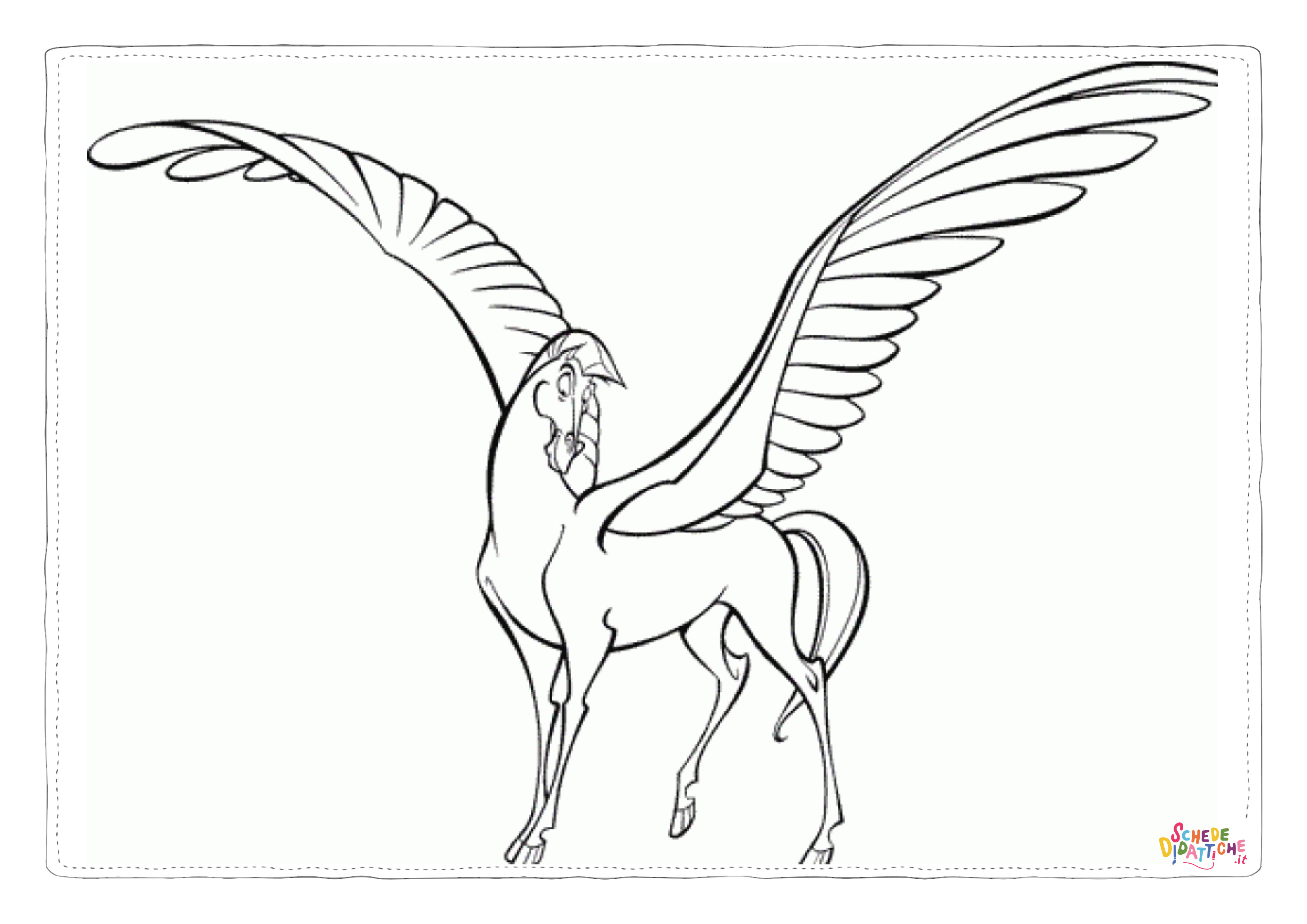Disegno di cavallo alato da stampare e colorare 20