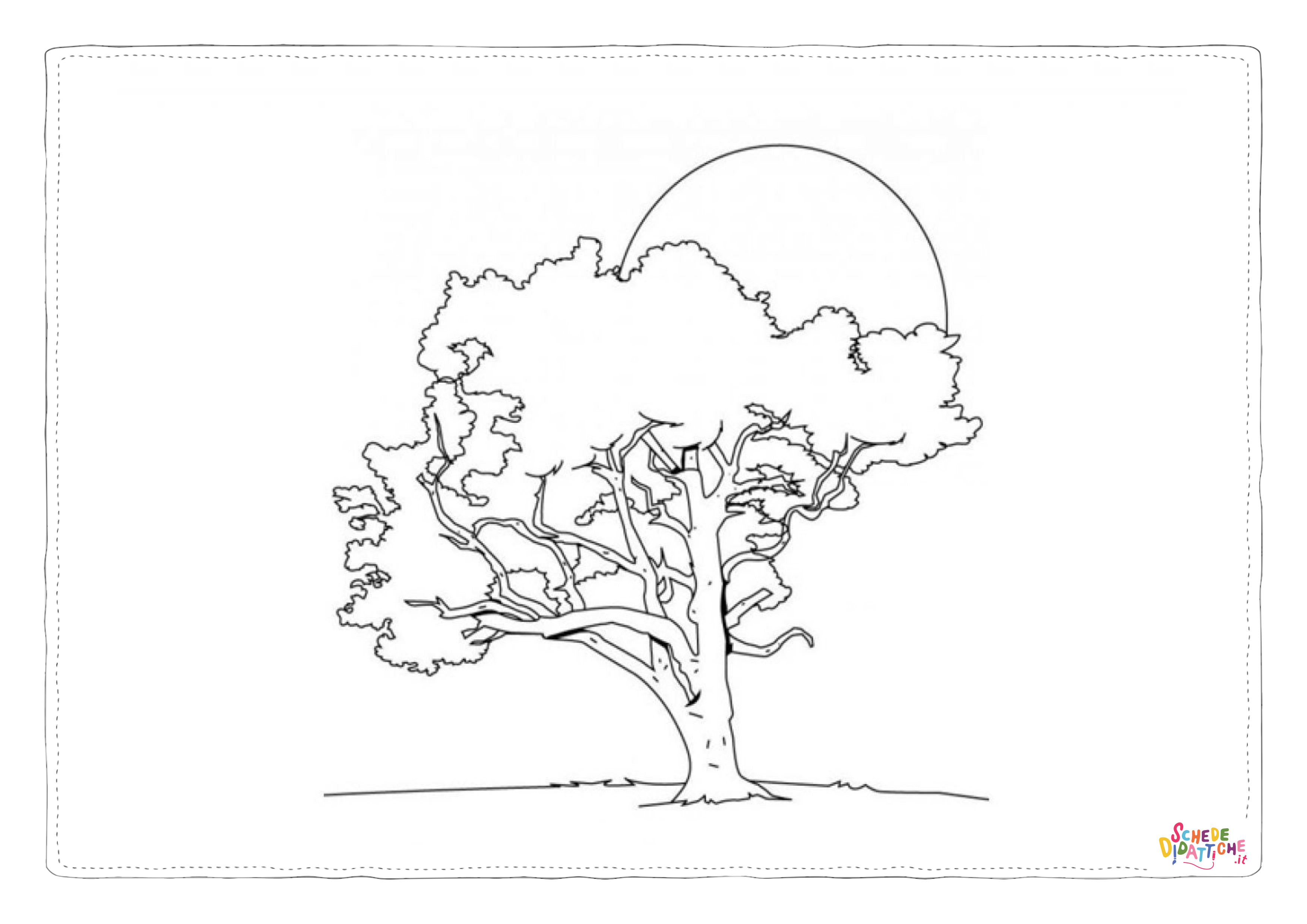 Disegno "Disegno di albero da stampare e colorare 130" Disegno di albero da stampare e colorare 130