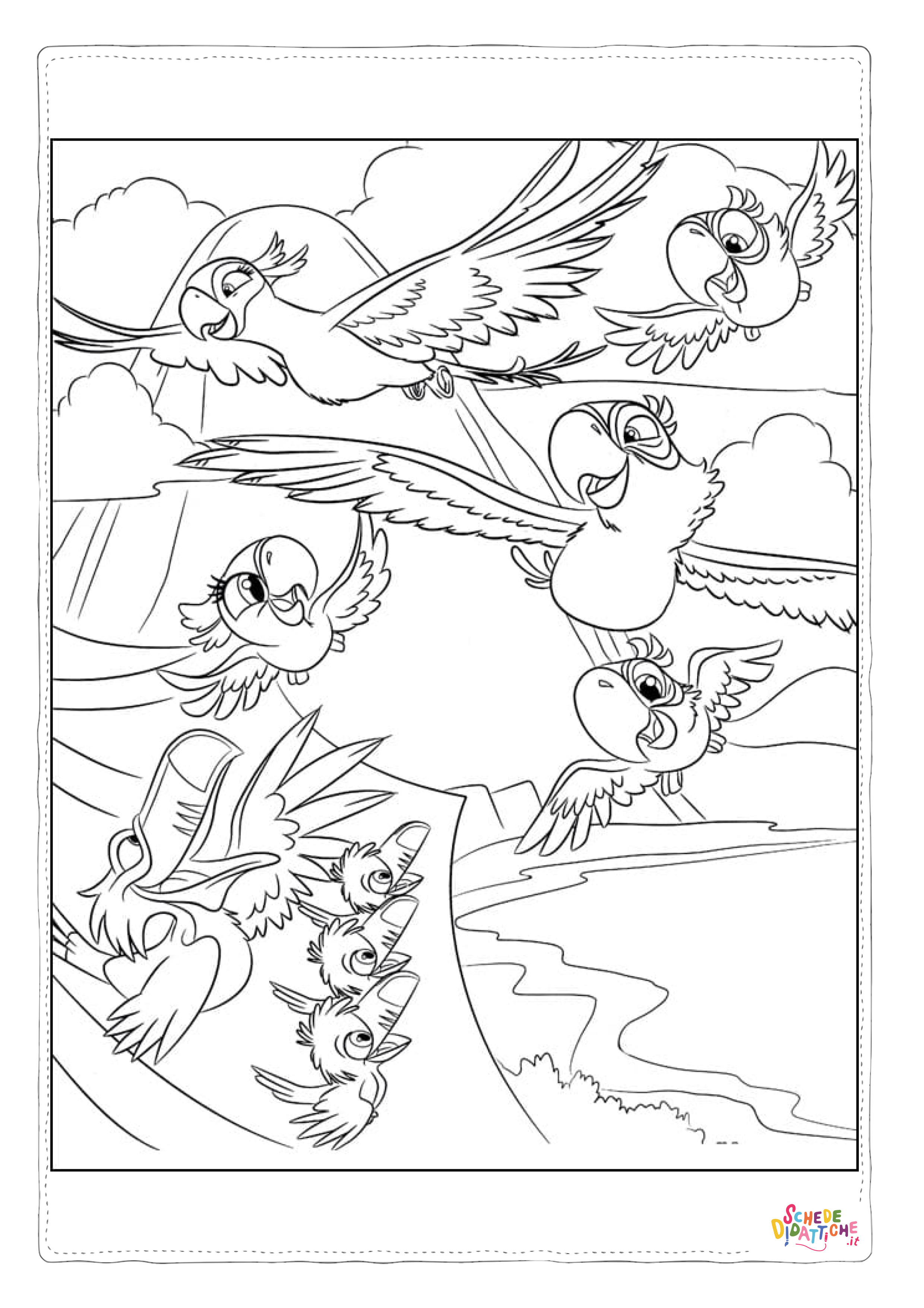 Disegno di pappagallo da stampare e colorare 49