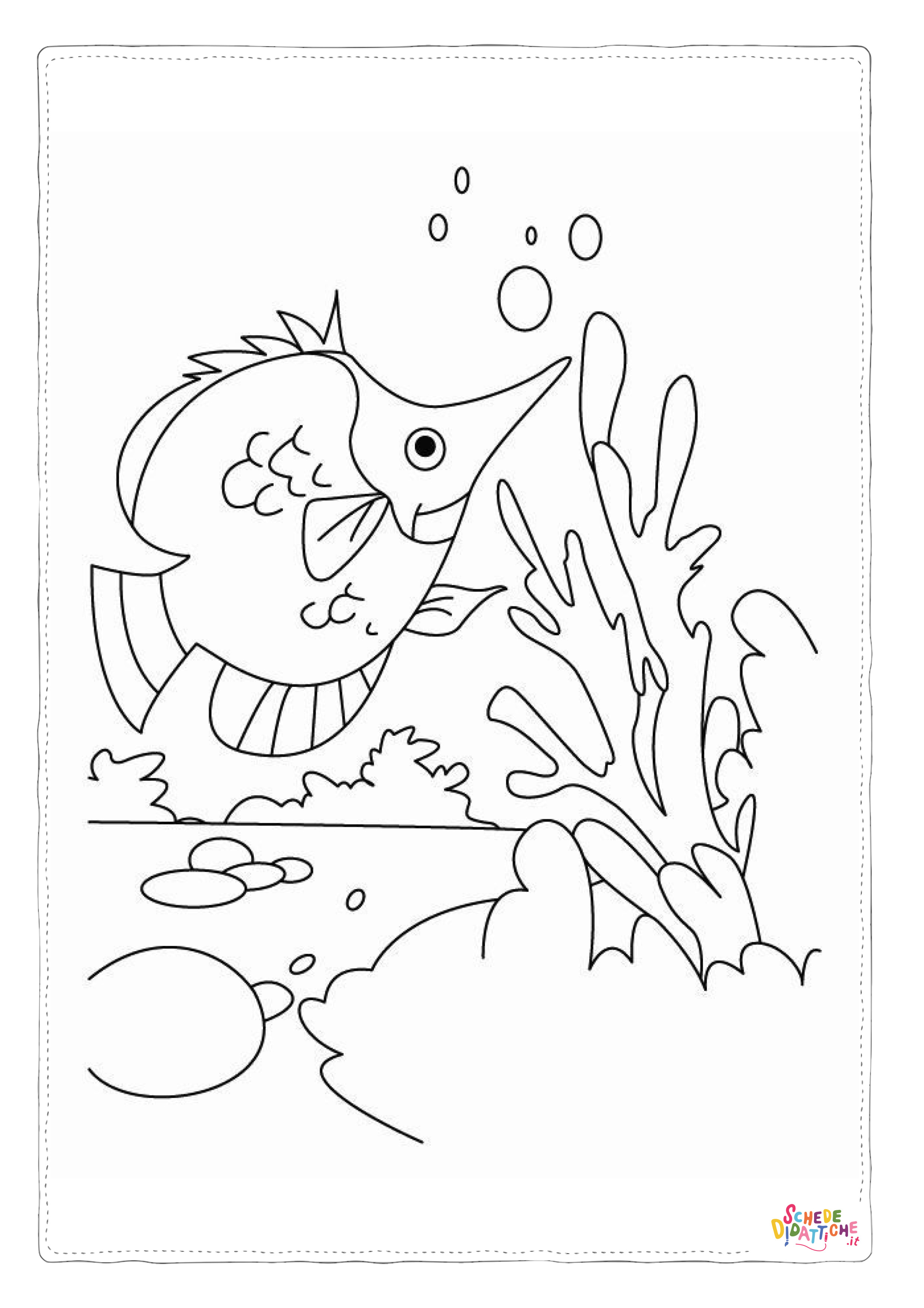 Disegno "Disegno di pesce da stampare e colorare 287" Disegno di pesce da stampare e colorare 287