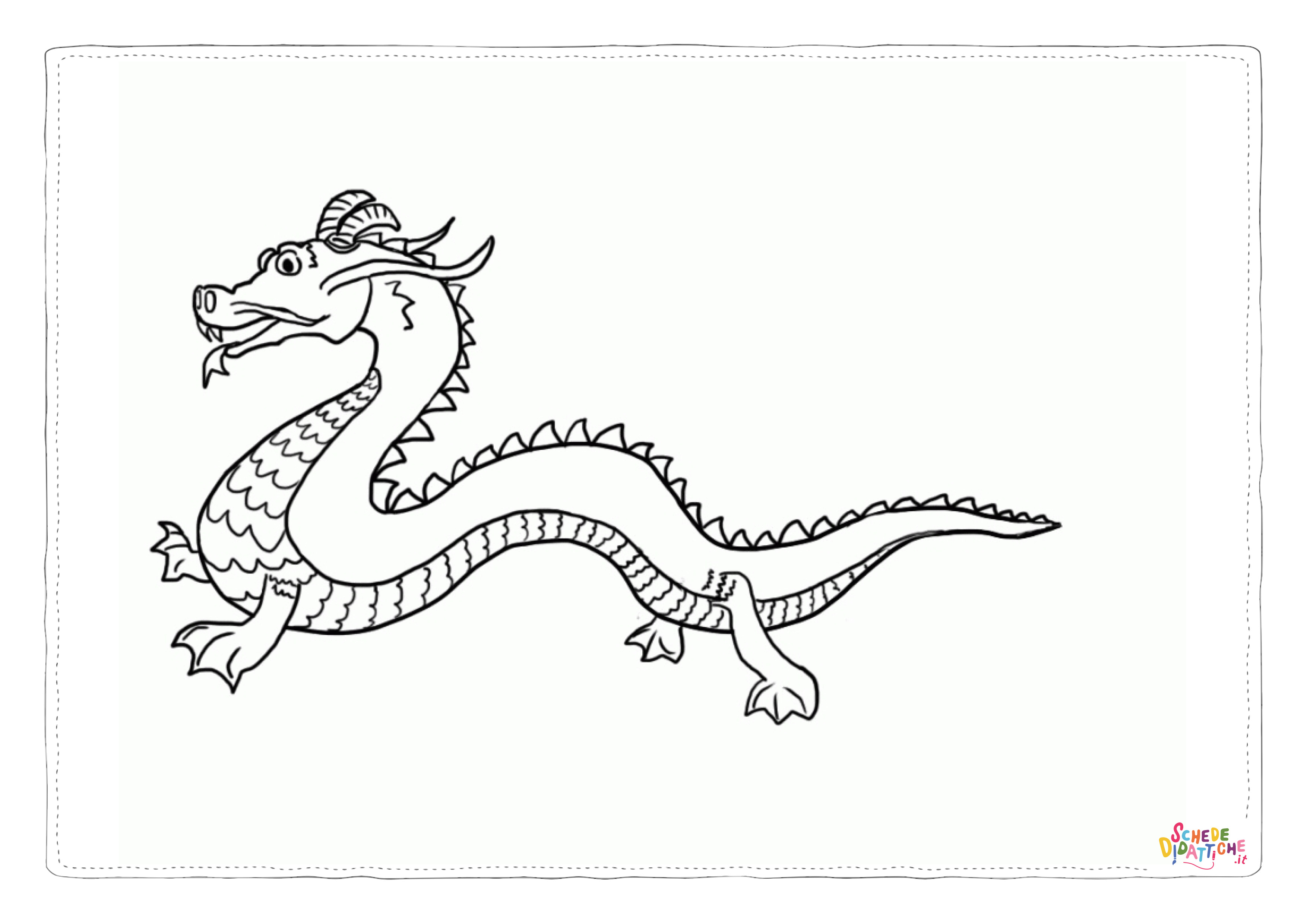 Disegno "Disegno di dragone da stampare e colorare 97" Disegno di dragone da stampare e colorare 97