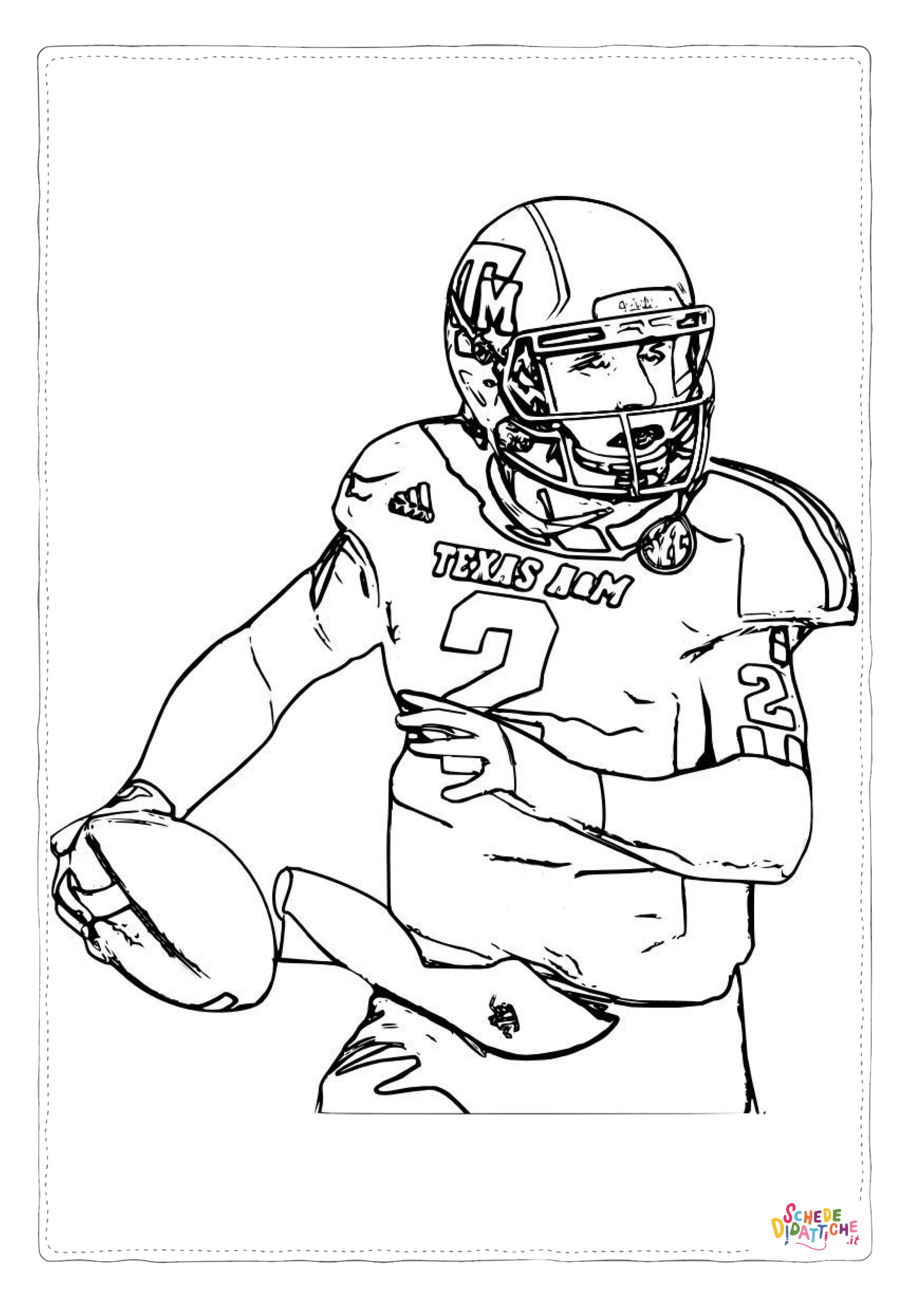 Disegno "Disegno di football americano da stampare e colorare 69" Disegno di football americano da stampare e colorare 69