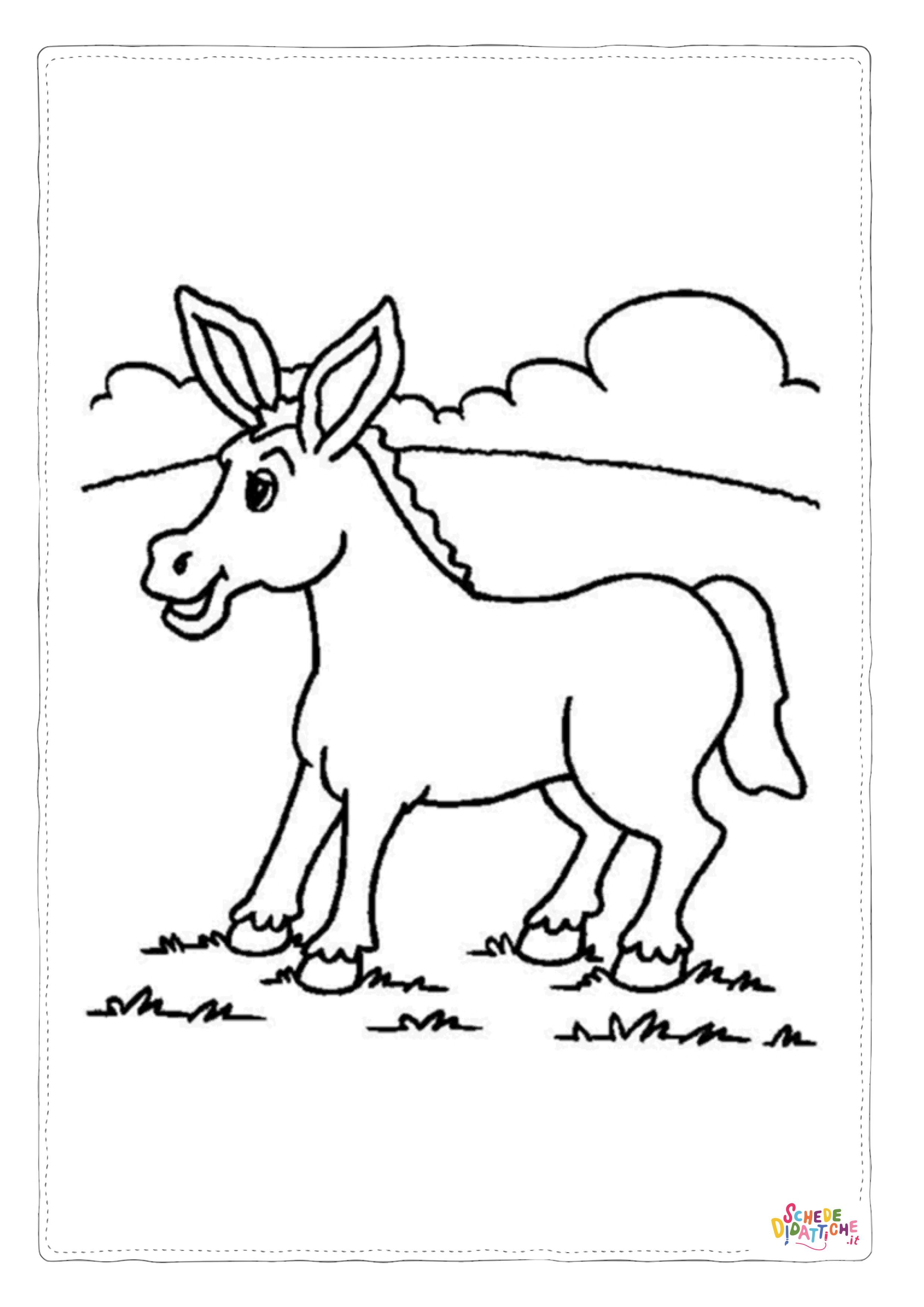 Disegno di asino da stampare e colorare 1