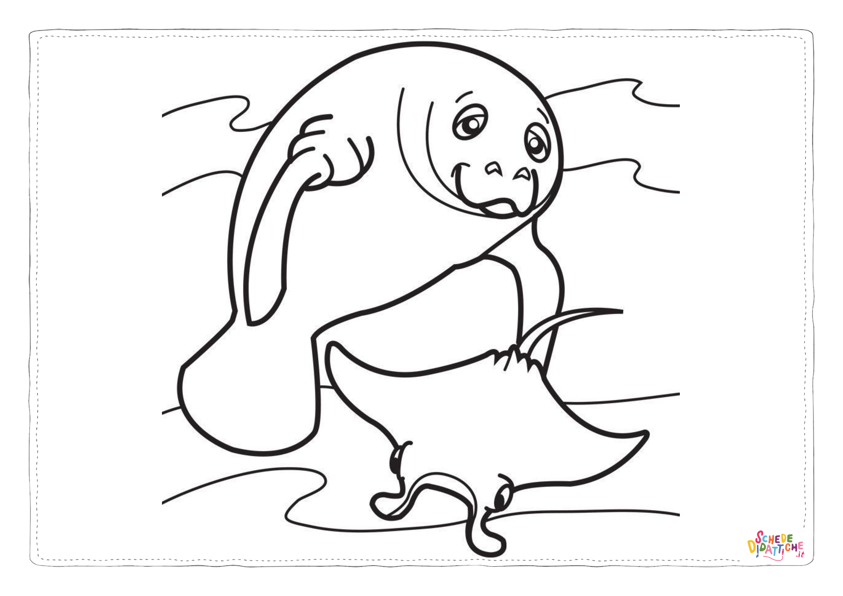 Disegno "Disegno di foca da stampare e colorare 36" Disegno di foca da stampare e colorare 36