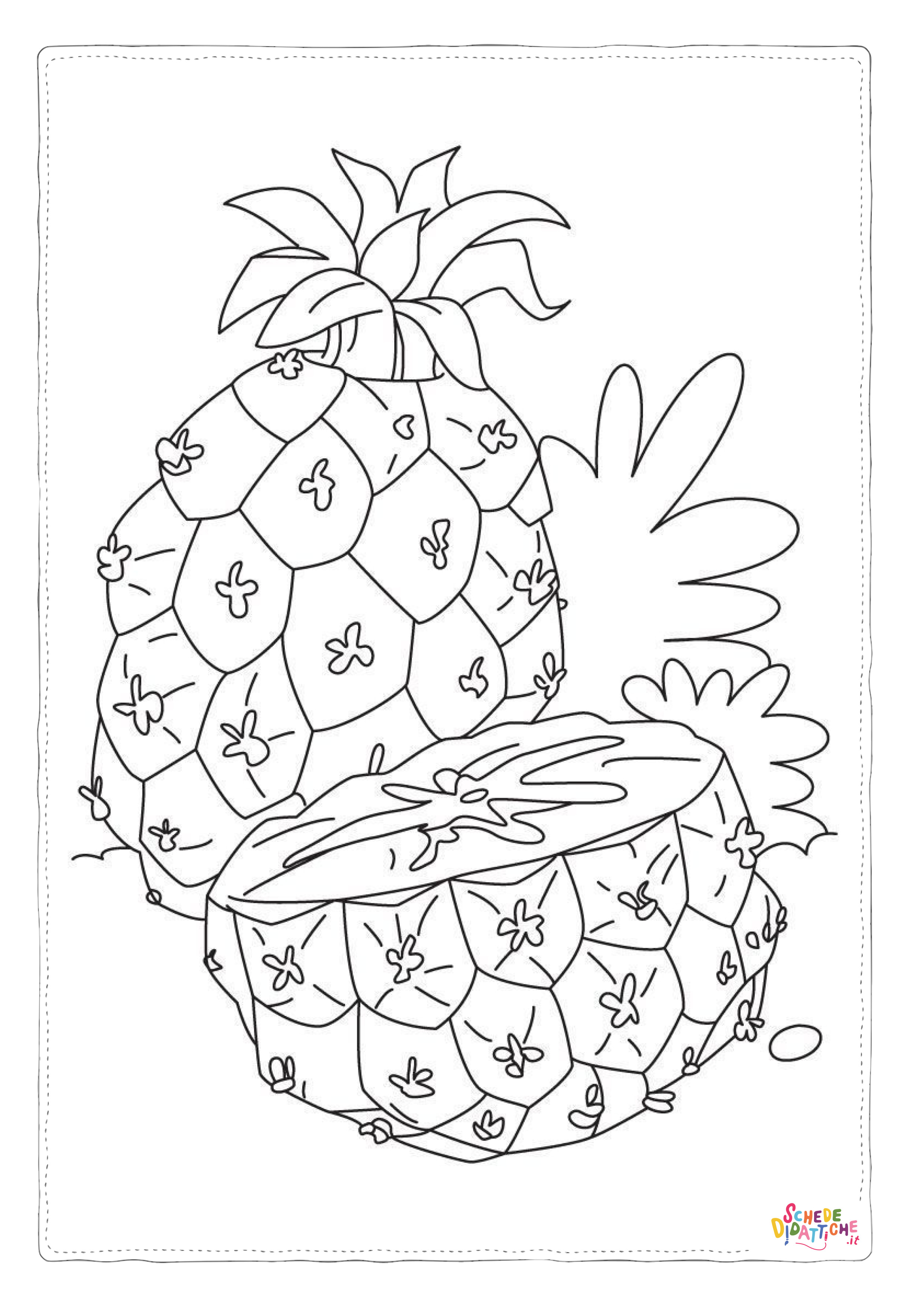 Disegno "Disegno di ananas da stampare e colorare 17" Disegno di ananas da stampare e colorare 17