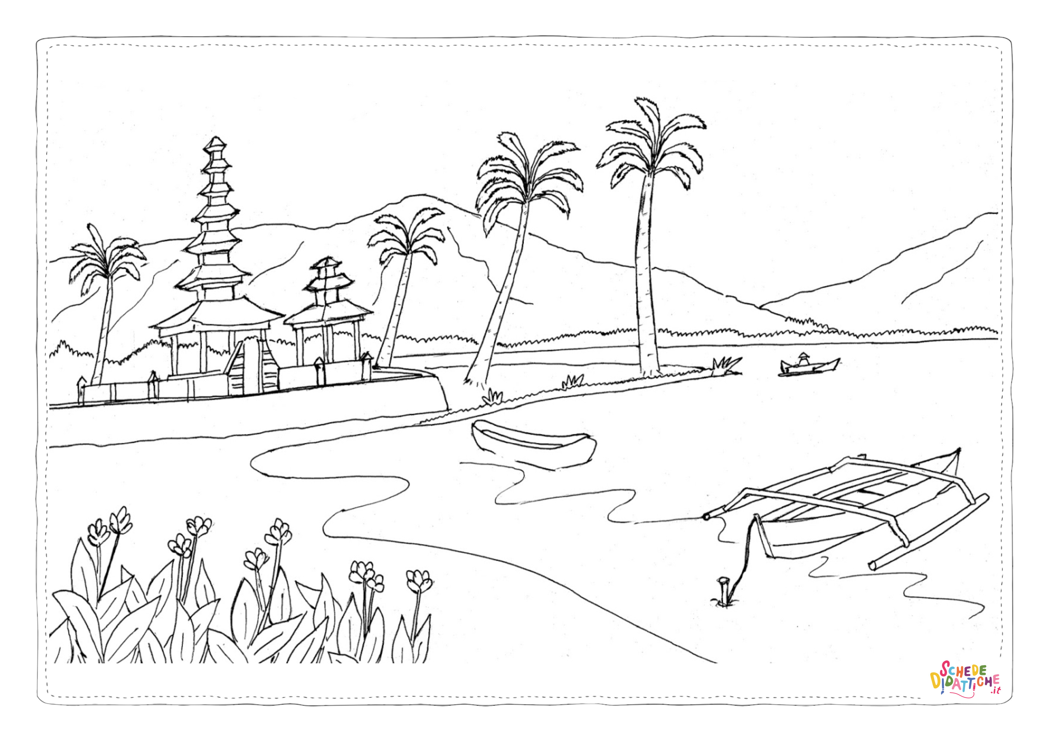 Disegno "Disegno di paesaggio da stampare e colorare 70" Disegno di paesaggio da stampare e colorare 70