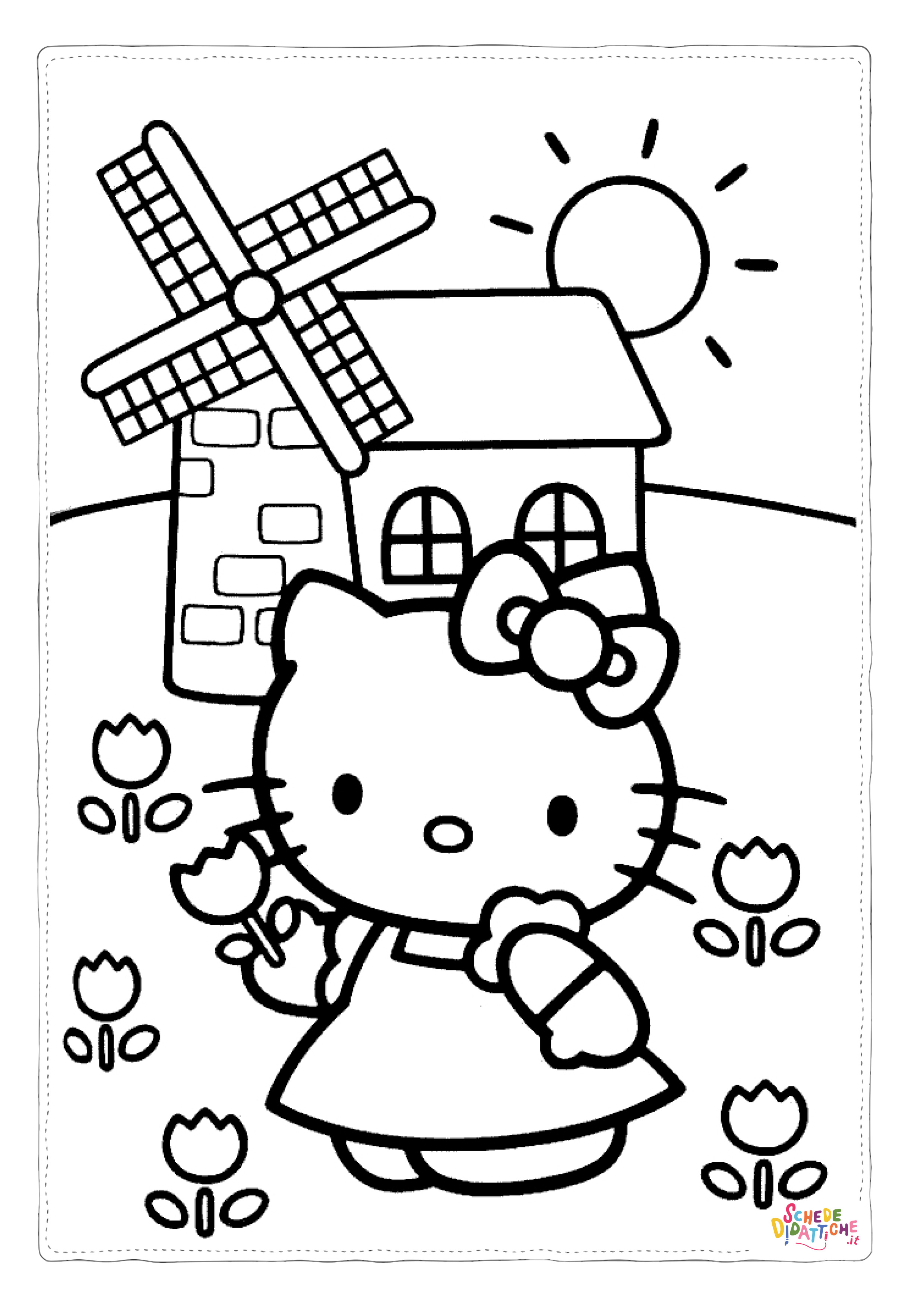 Disegno "Disegno di Hello Kitty da stampare e colorare 143" Disegno di Hello Kitty da stampare e colorare 143