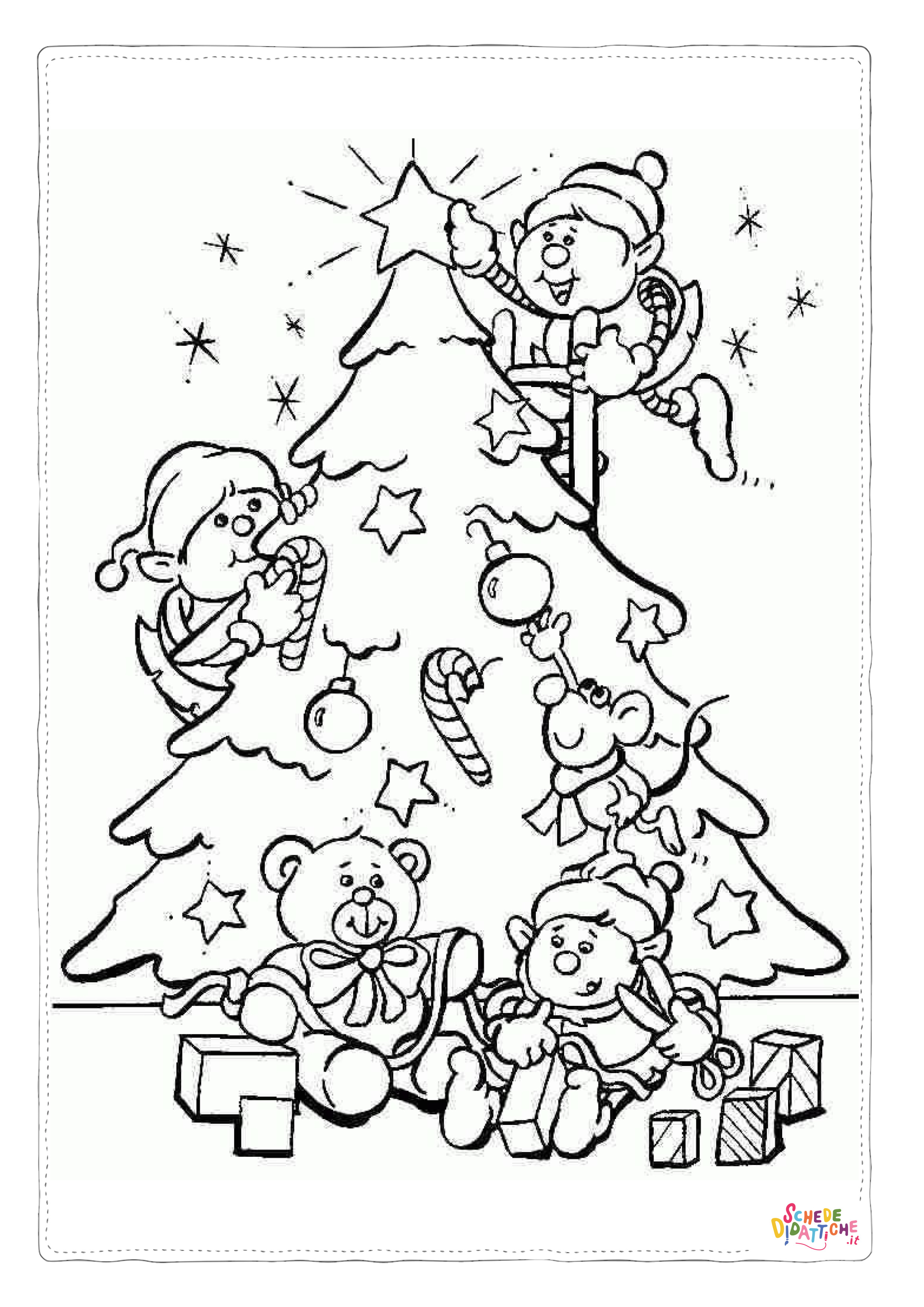 Disegno di albero di Natale da stampare e colorare 224