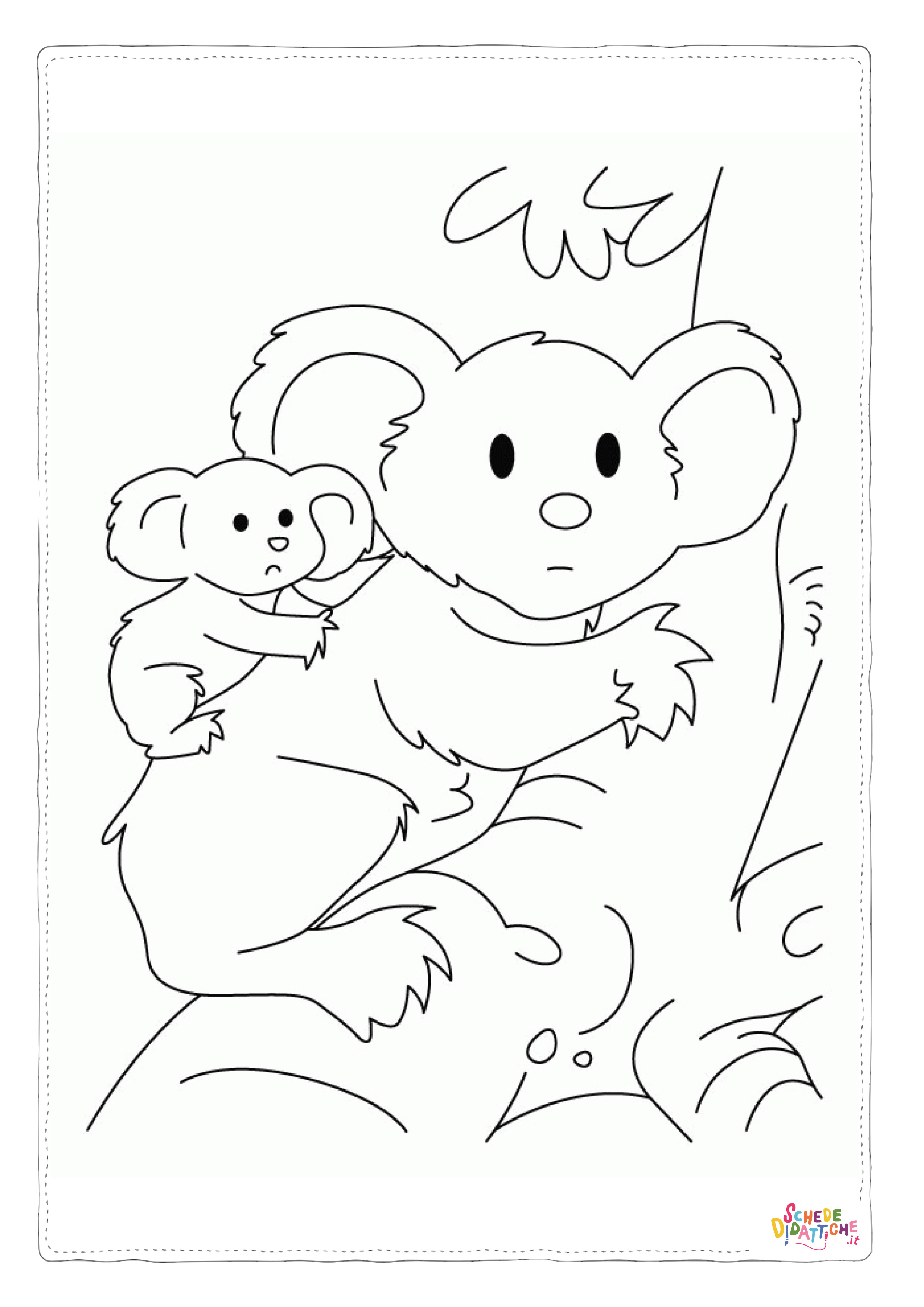 Disegno "Disegno di koala da stampare e colorare" Disegno di koala da stampare e colorare