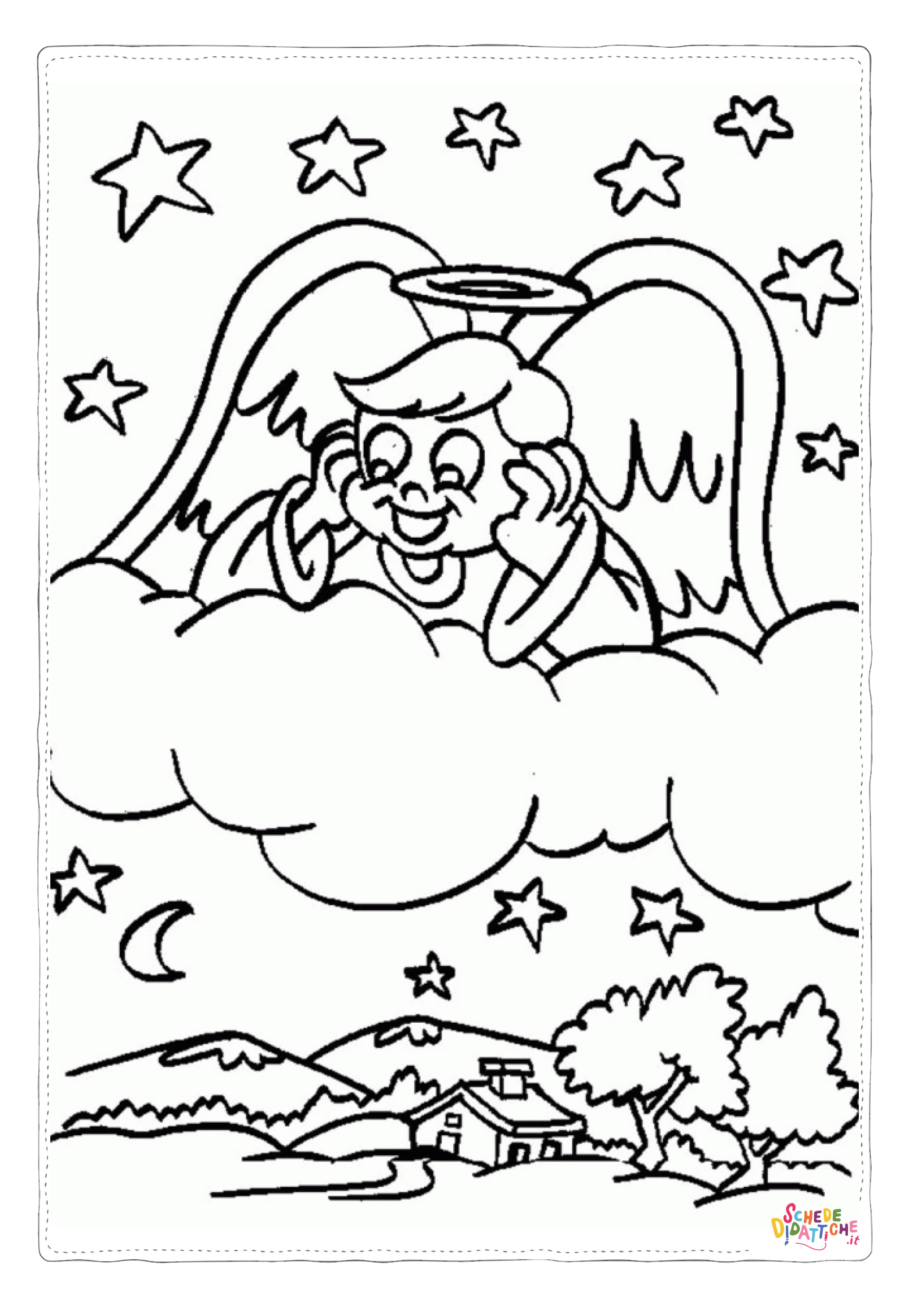 Disegno di angelo da stampare e colorare 20