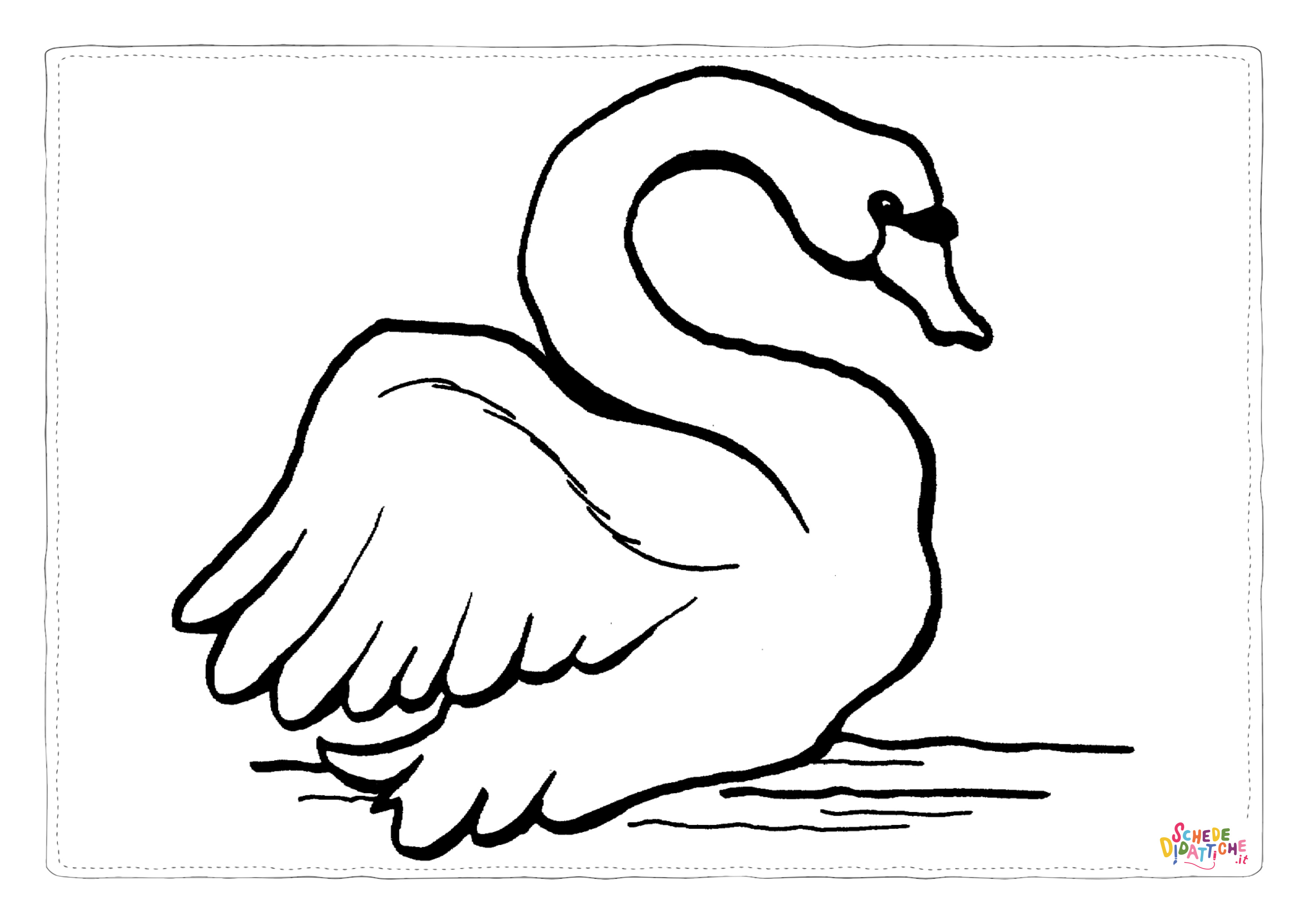 Disegno di cigno da stampare e colorare 7