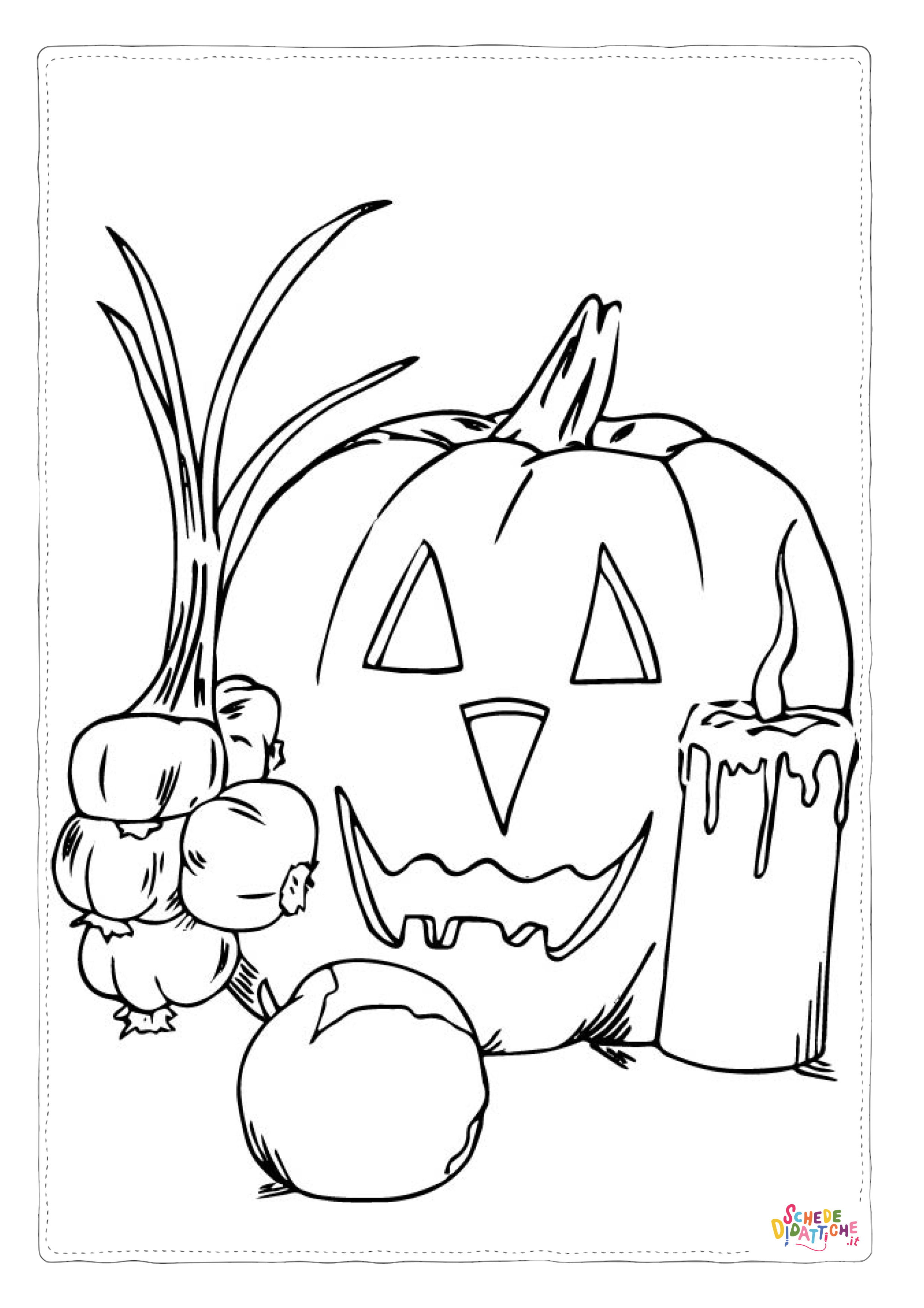 Disegno di zucca di Halloween da stampare e colorare 137