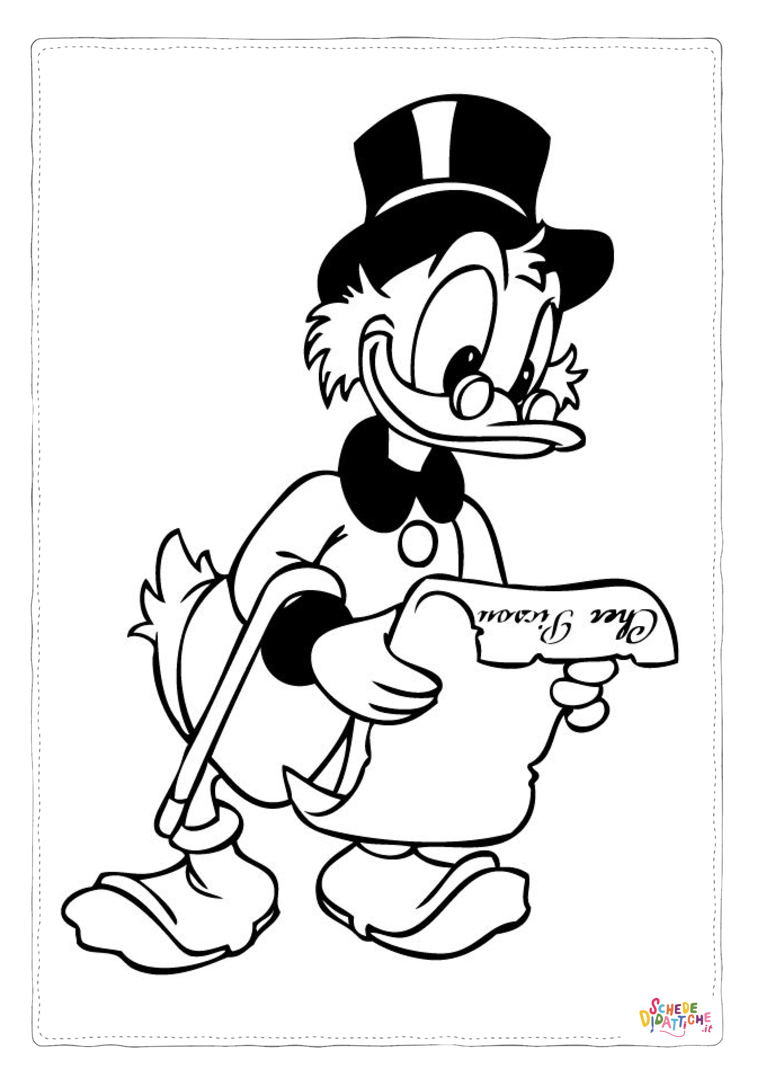 Disegno "Disegno di Zio Paperone da stampare e colorare 4" Disegno di Zio Paperone da stampare e colorare 4