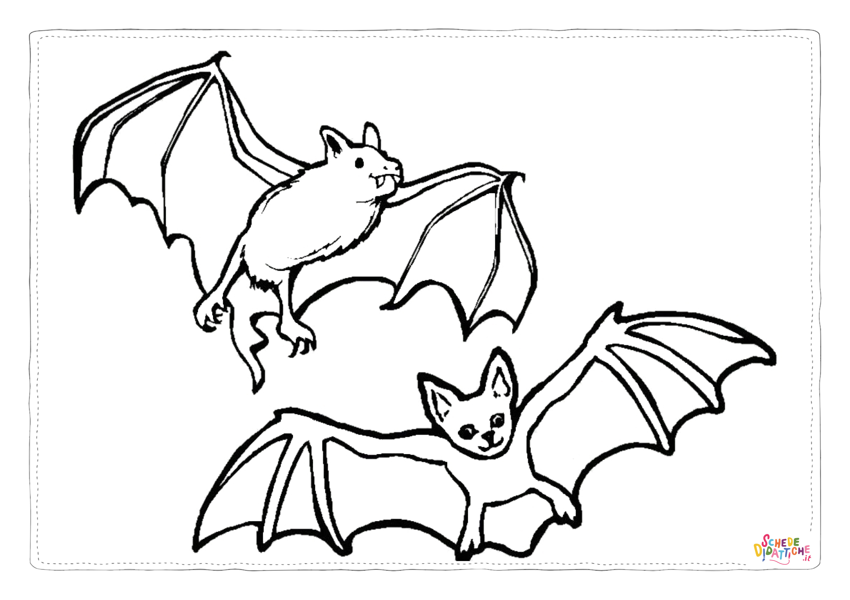 Disegno di pipistrello da stampare e colorare 7