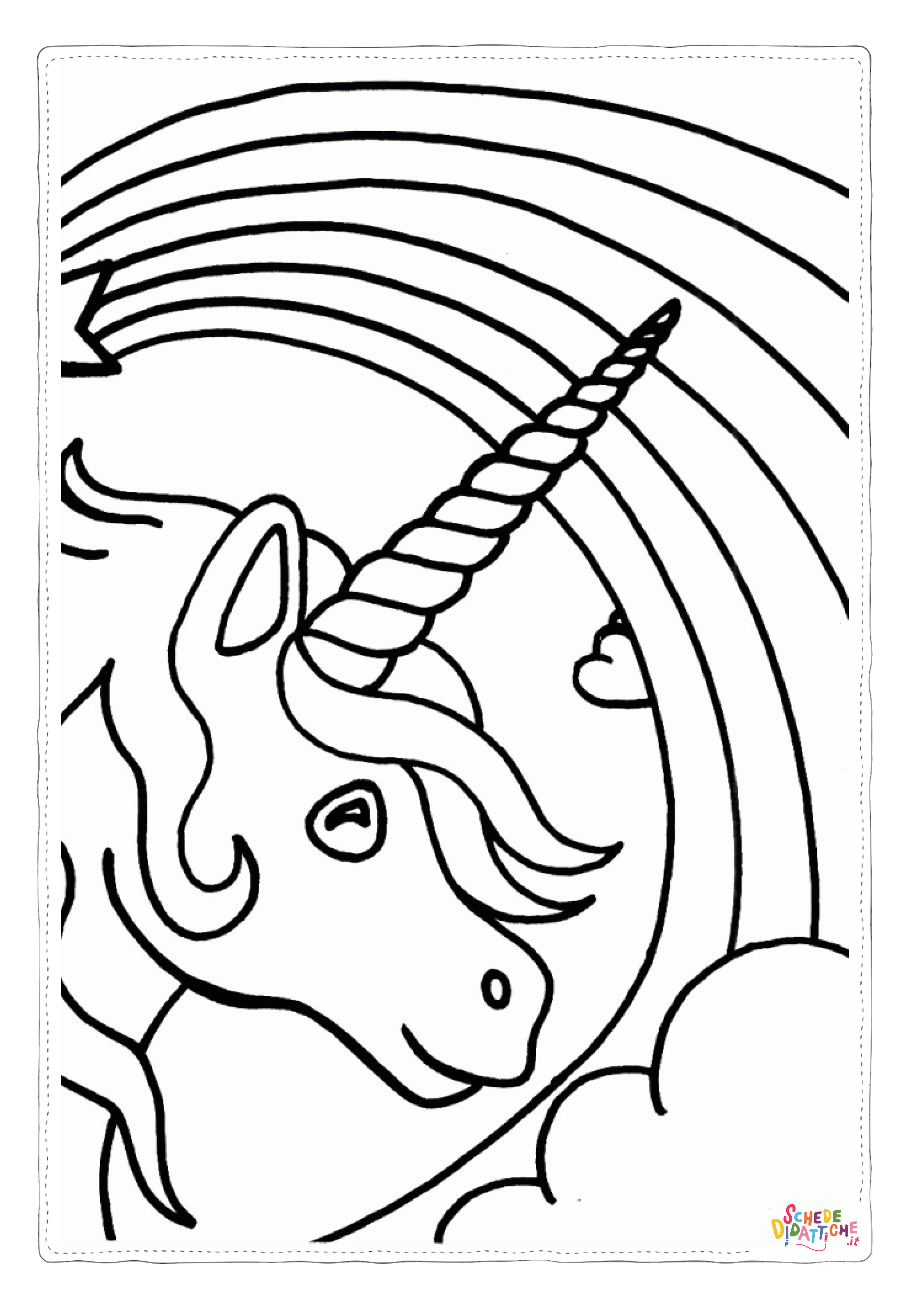Disegno "Disegno di unicorno da stampare e colorare 98" Disegno di unicorno da stampare e colorare 98
