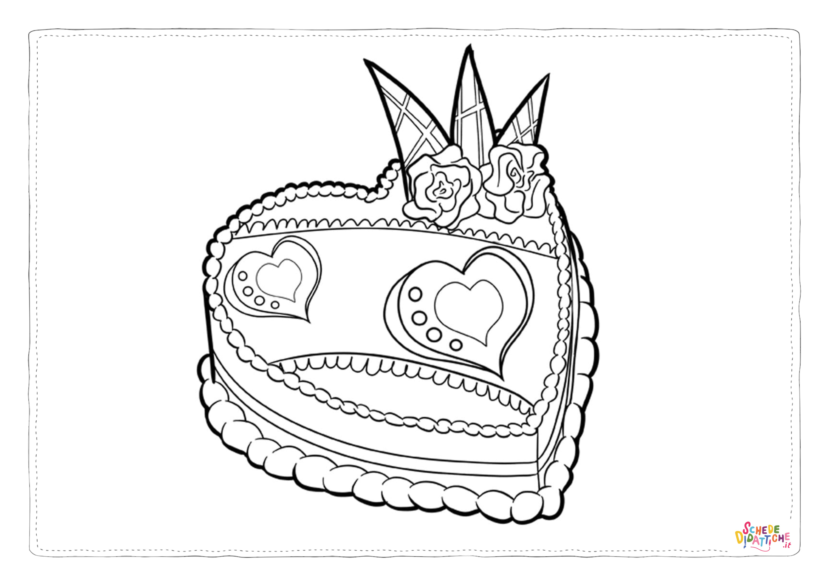Disegno "Disegno di torta da stampare e colorare 21" Disegno di torta da stampare e colorare 21