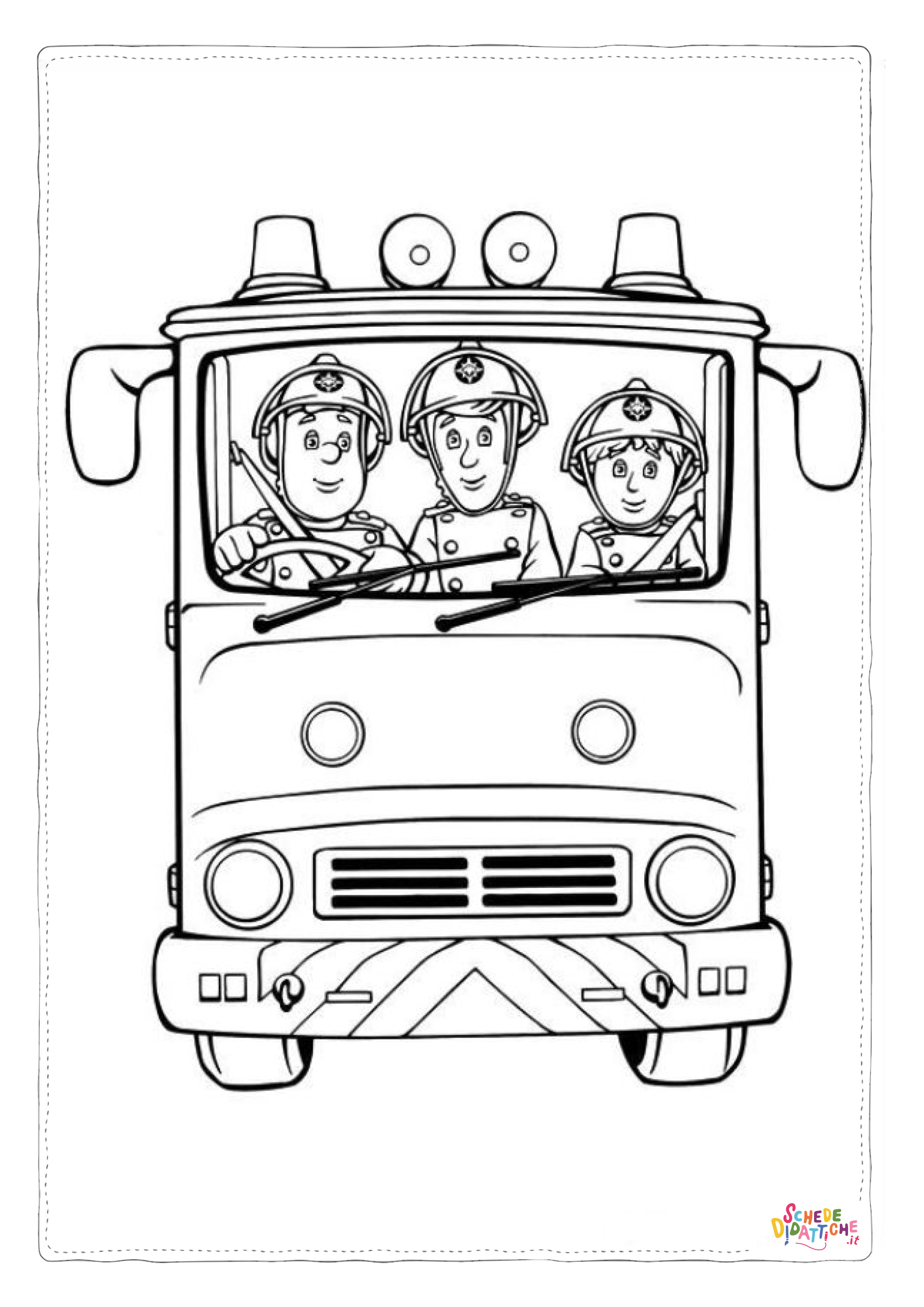 Disegno di camion dei pompieri da stampare e colorare 21