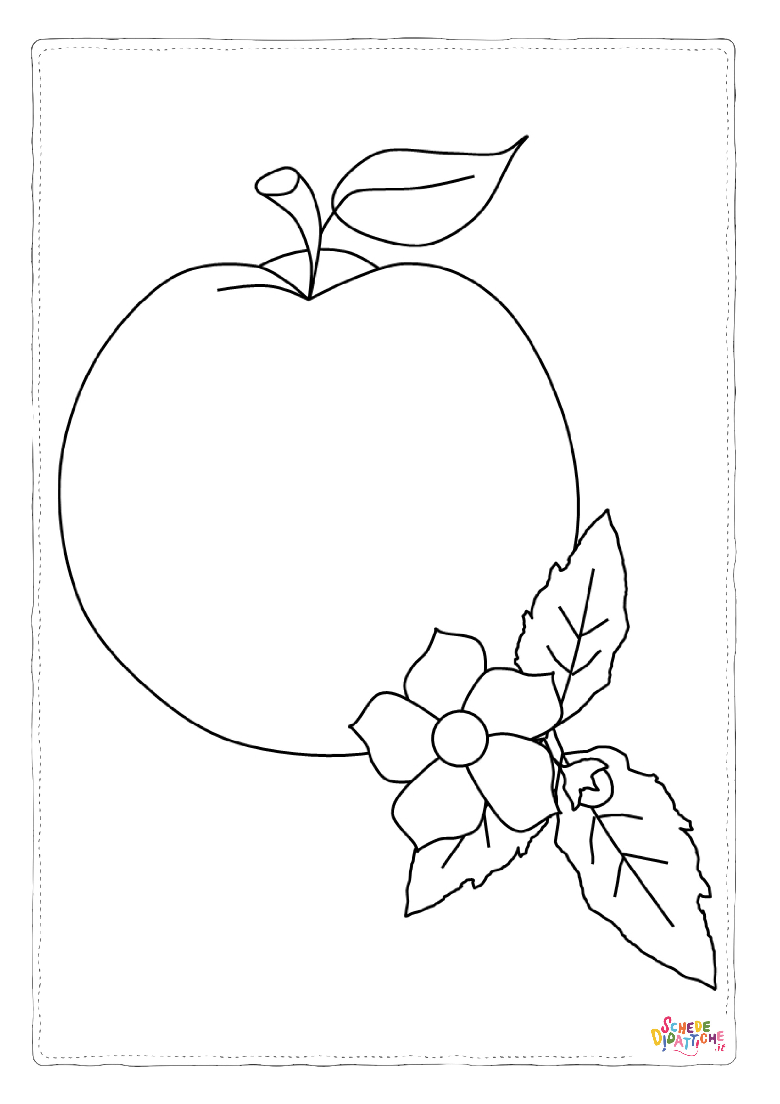 Disegno "Disegno di mela da stampare e colorare 15" Disegno di mela da stampare e colorare 15