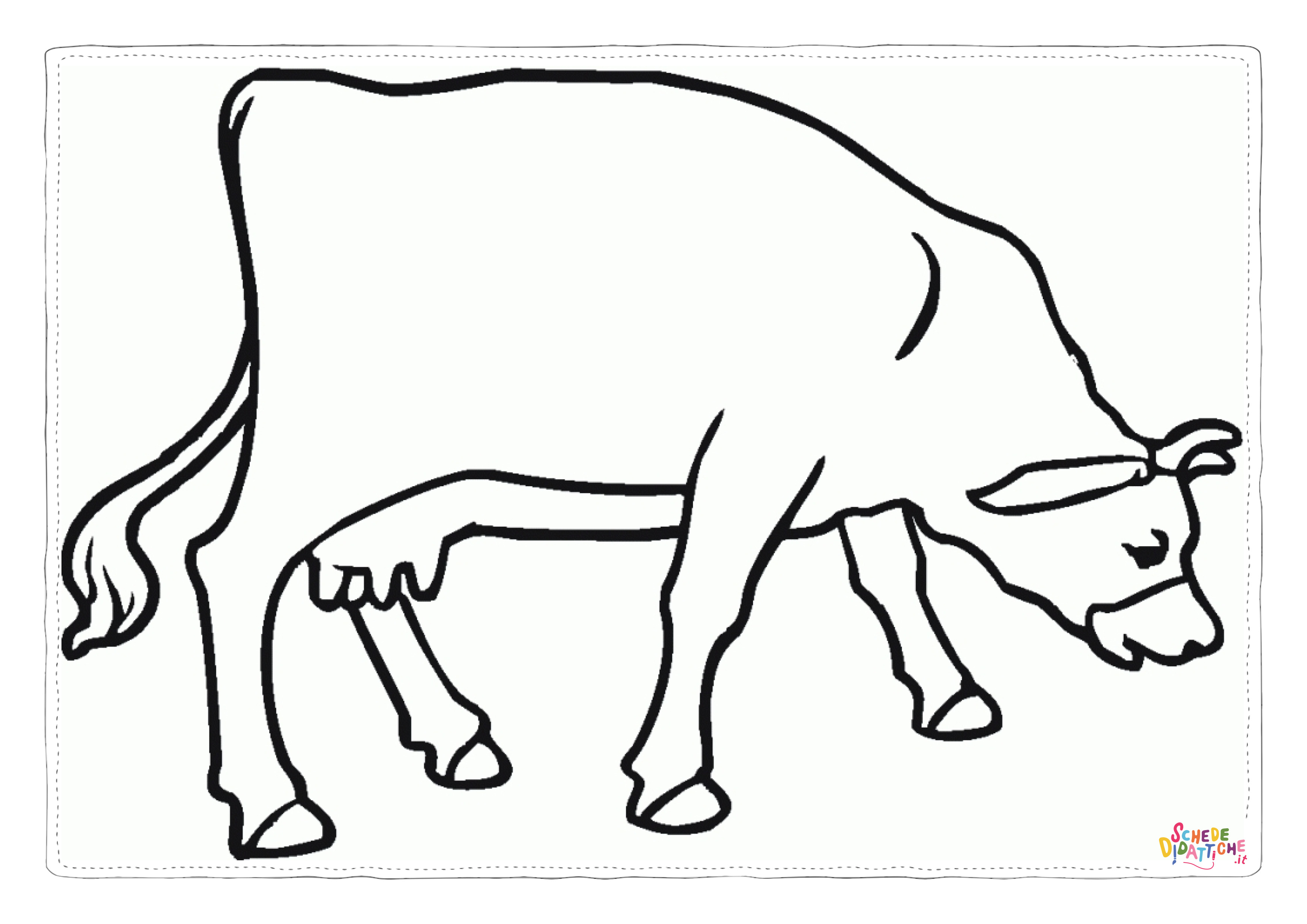 Disegno "Disegno di mucca da stampare e colorare 76" Disegno di mucca da stampare e colorare 76