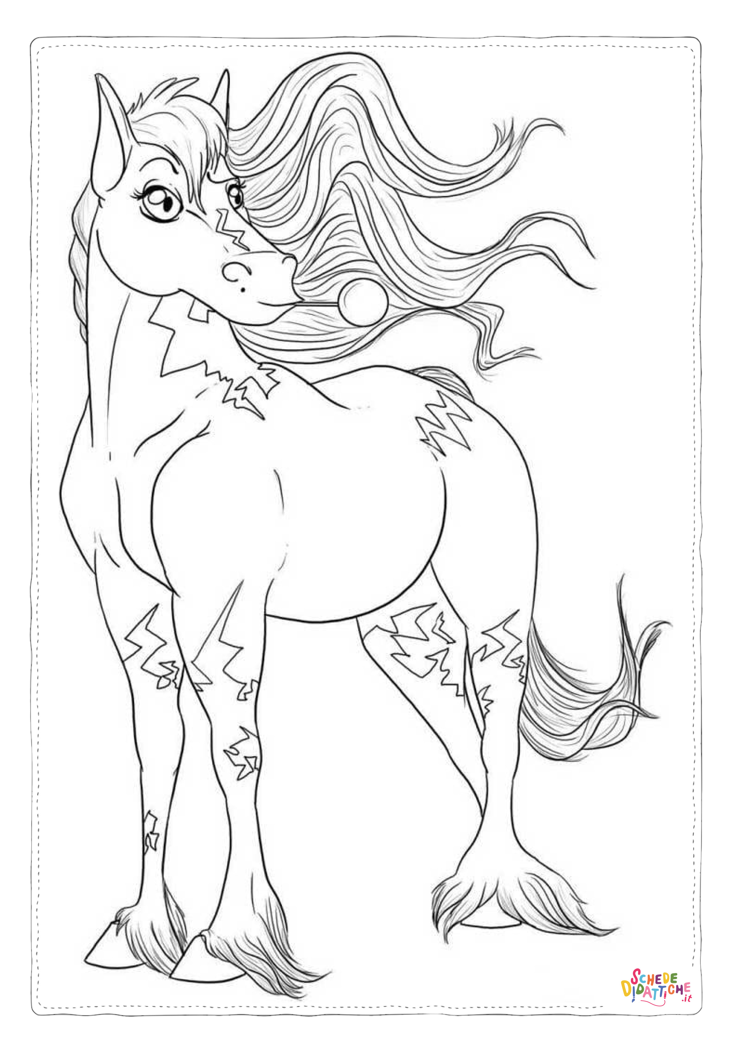 Disegno "Disegno di cavallo da stampare e colorare 128" Disegno di cavallo da stampare e colorare 128