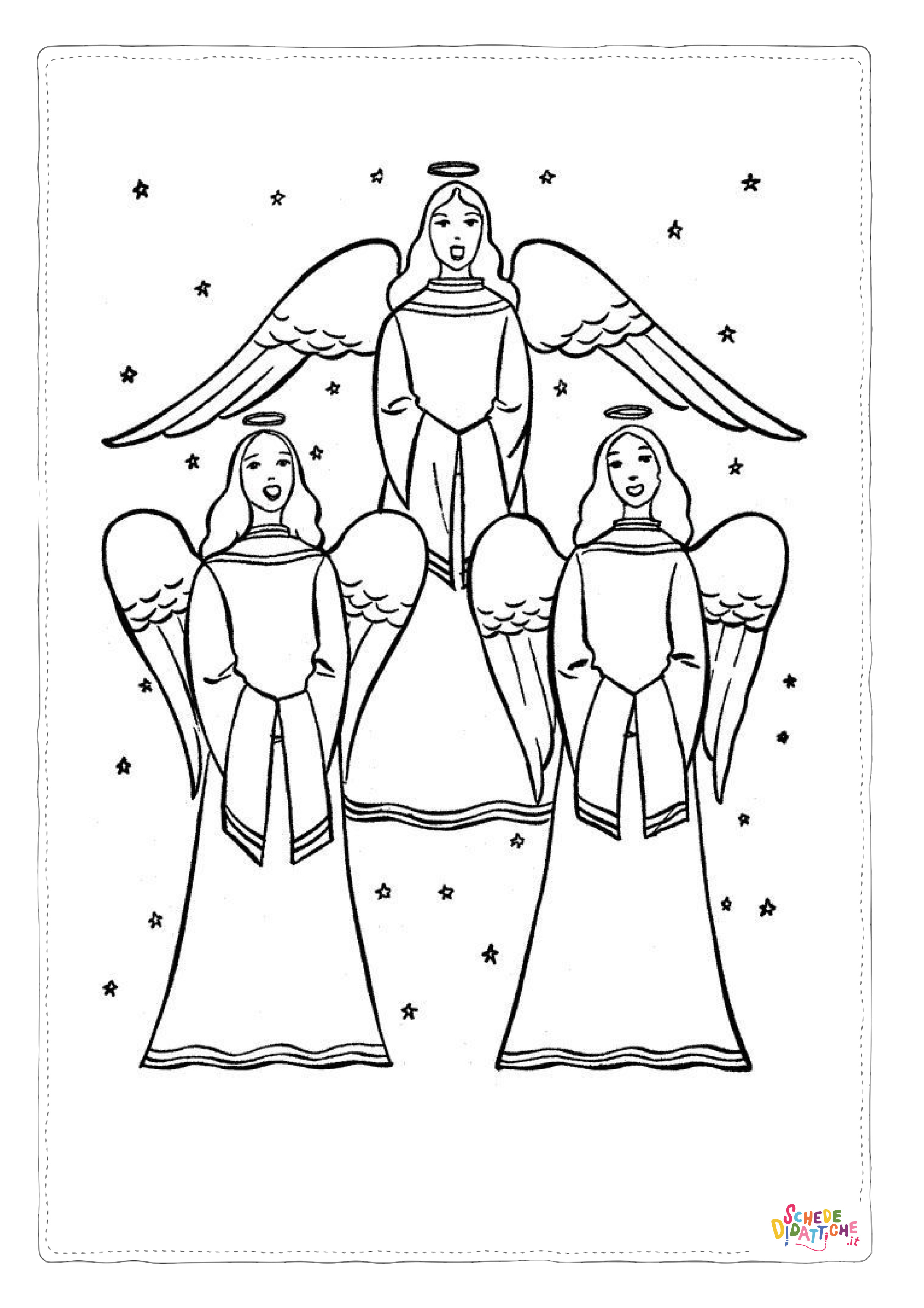 Disegno "Disegno di angelo da stampare e colorare 50" Disegno di angelo da stampare e colorare 50