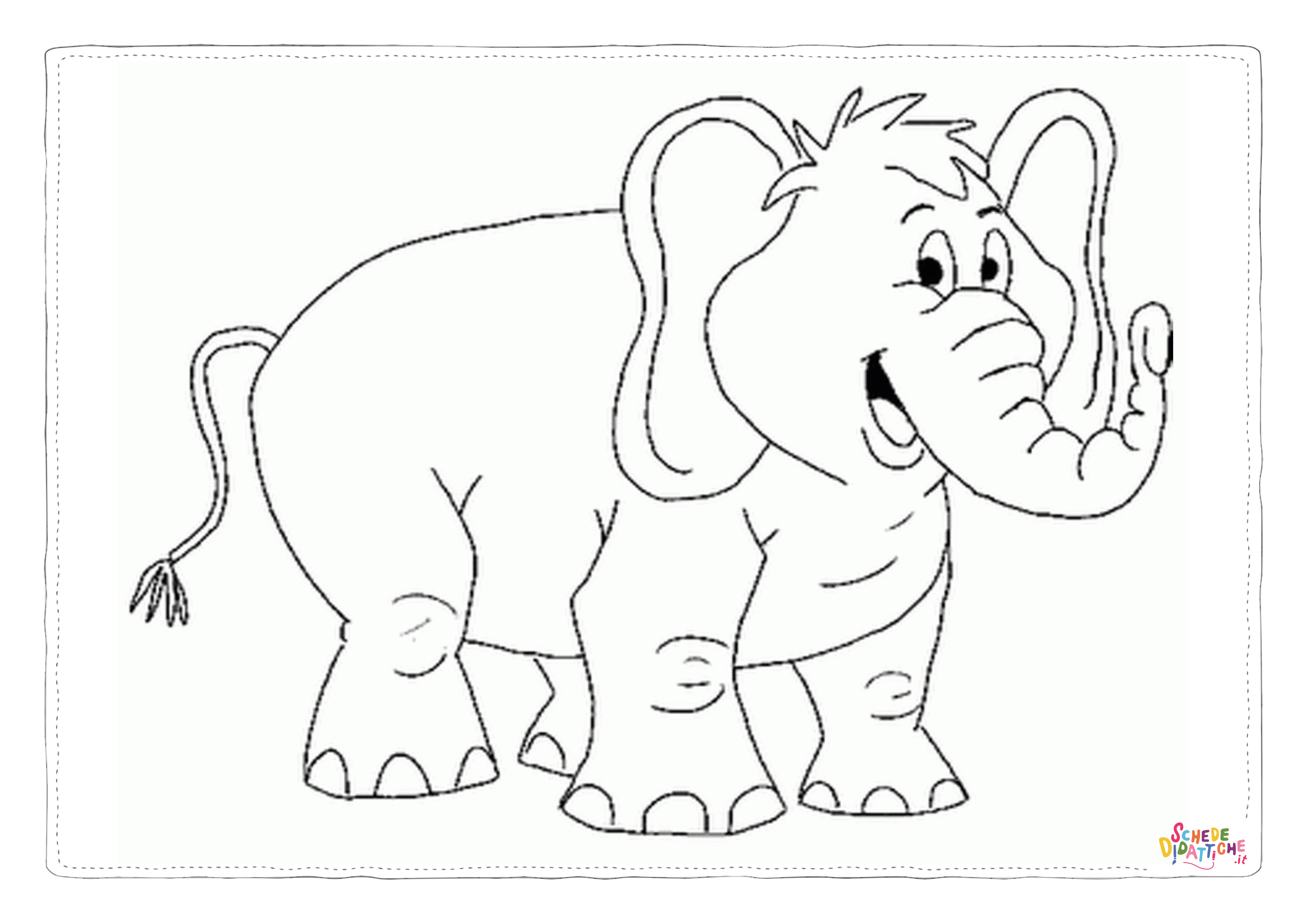 Disegno "Disegno di elefante da stampare e colorare 107" Disegno di elefante da stampare e colorare 107