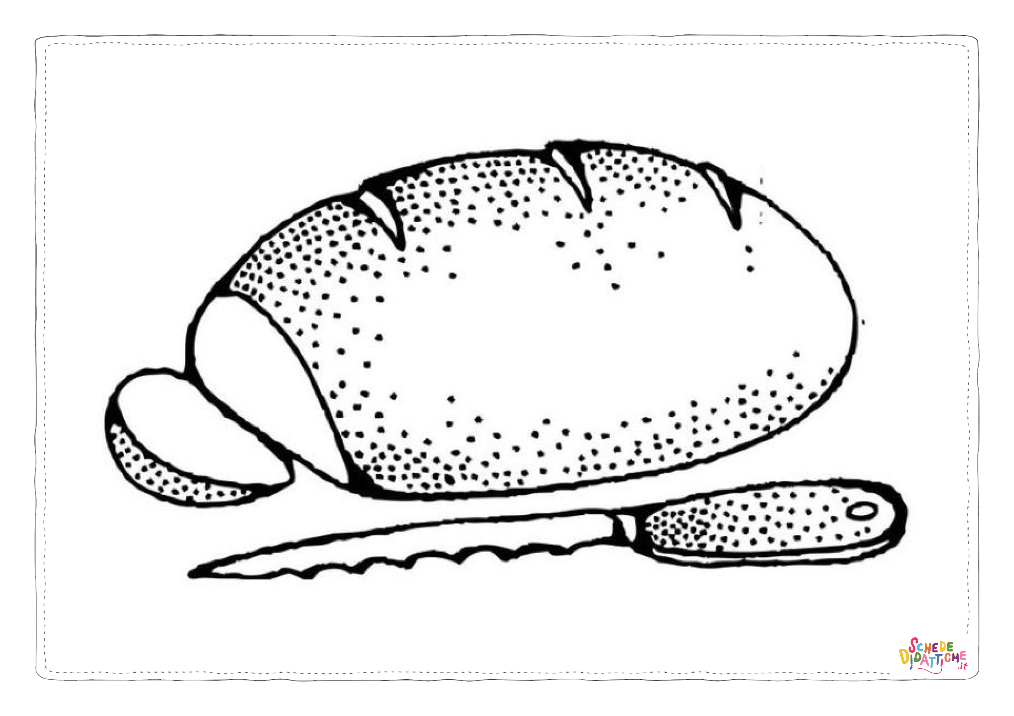 Disegno "Disegno di pane da stampare e colorare 14" Disegno di pane da stampare e colorare 14