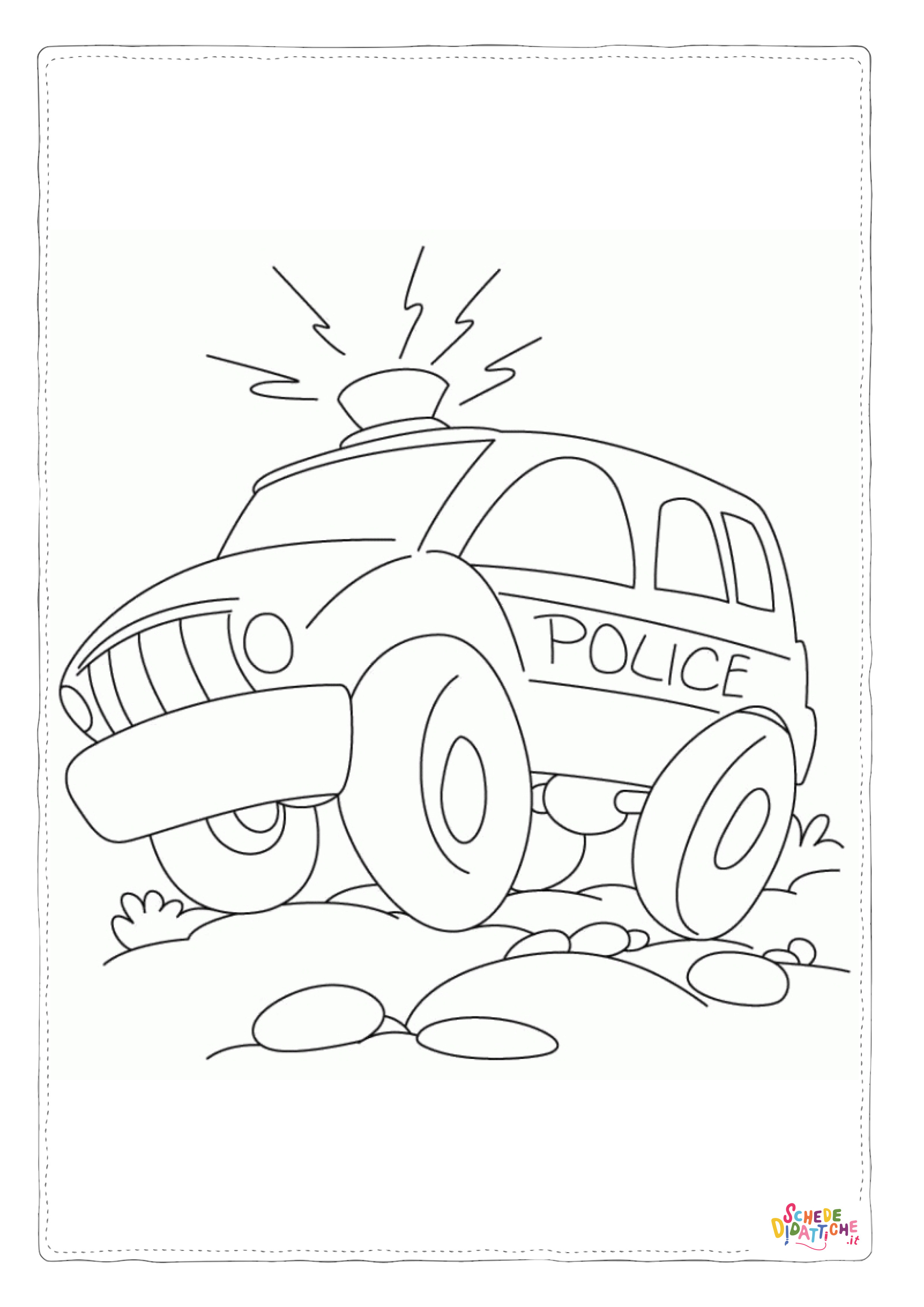 Disegno "Disegno di auto della polizia da stampare e colorare 2" Disegno di auto della polizia da stampare e colorare 2