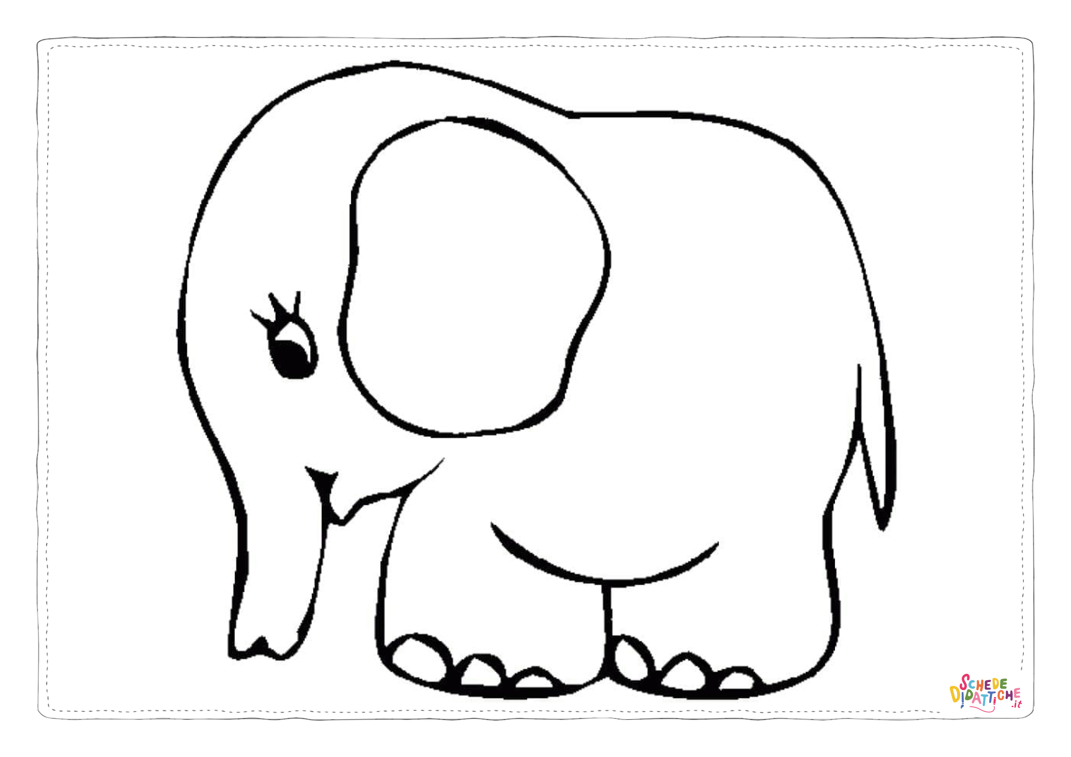 Disegno "Disegno di elefante da stampare e colorare 125" Disegno di elefante da stampare e colorare 125