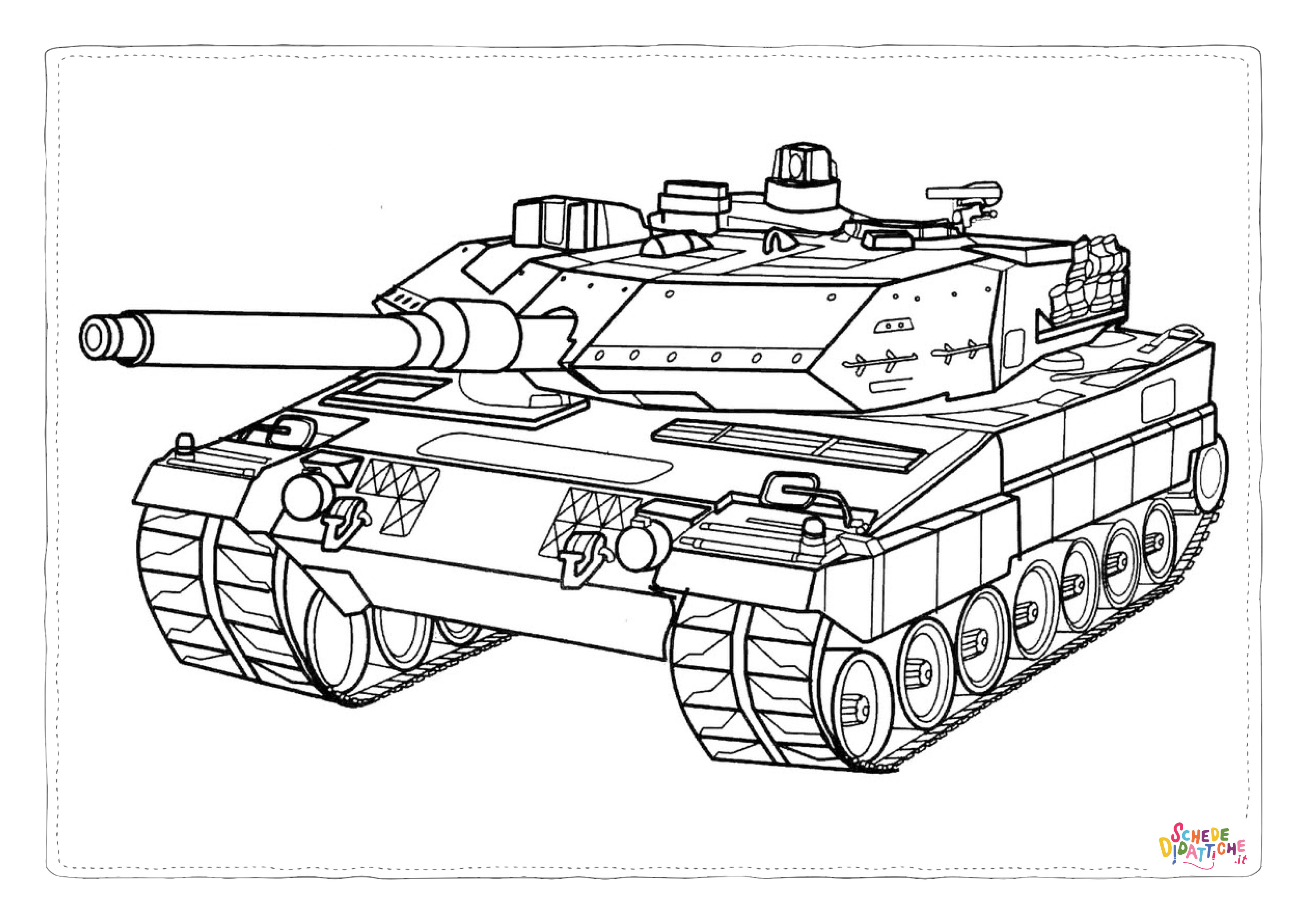 Disegno di carro armato da stampare e colorare 35