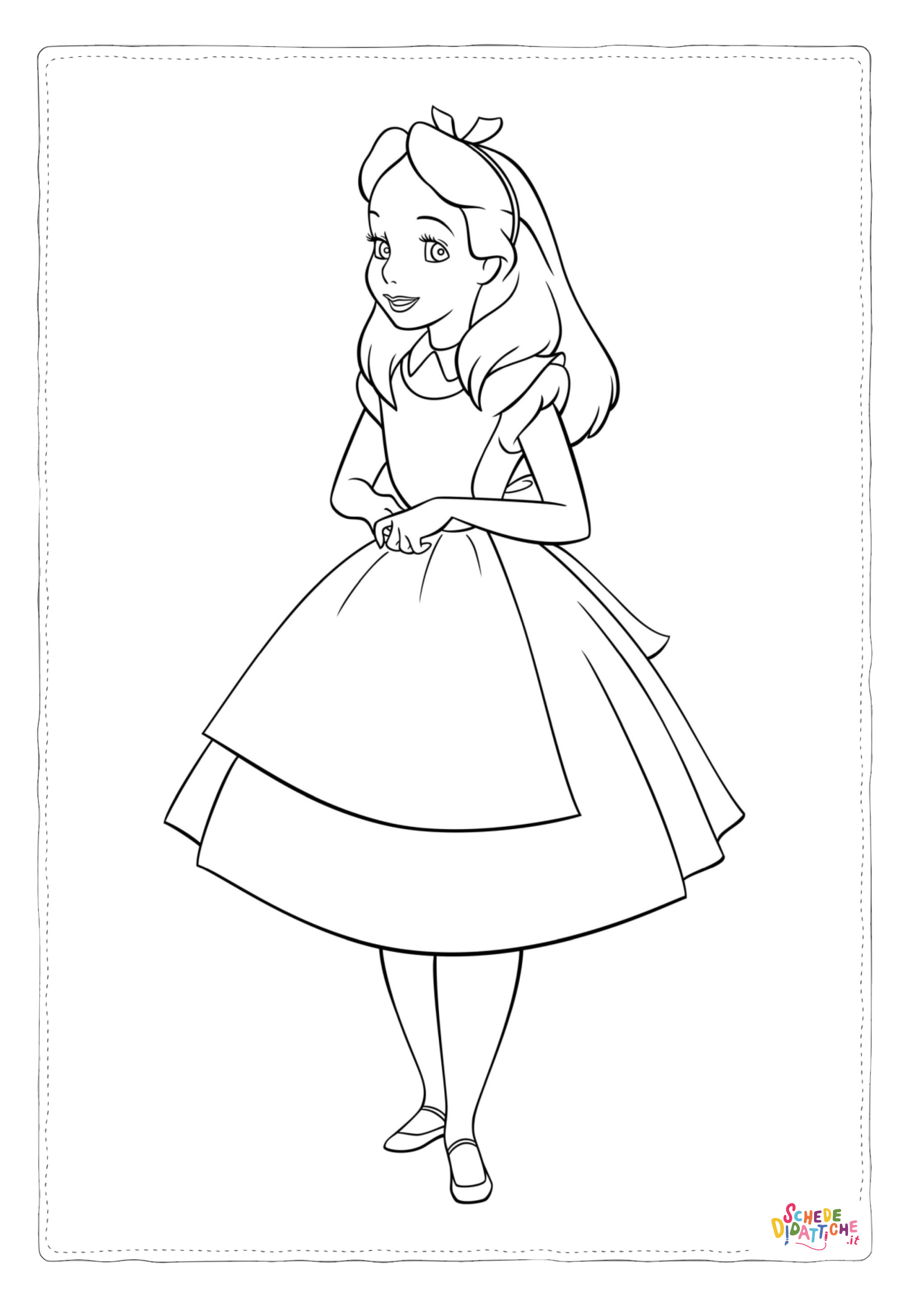 Disegno "Disegno di Alice nel paese delle meraviglie da stampare e colorare 35" Disegno di Alice nel paese delle meraviglie da stampare e colorare 35