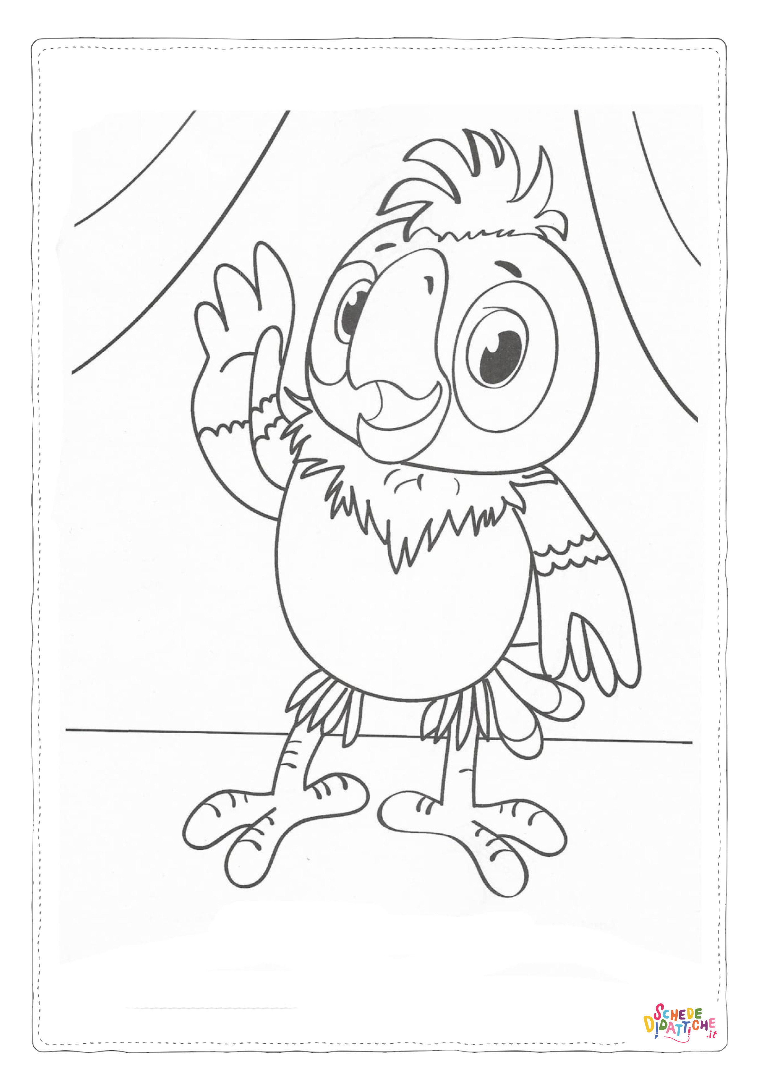 Disegno "Disegno di pappagallo da stampare e colorare 86" Disegno di pappagallo da stampare e colorare 86