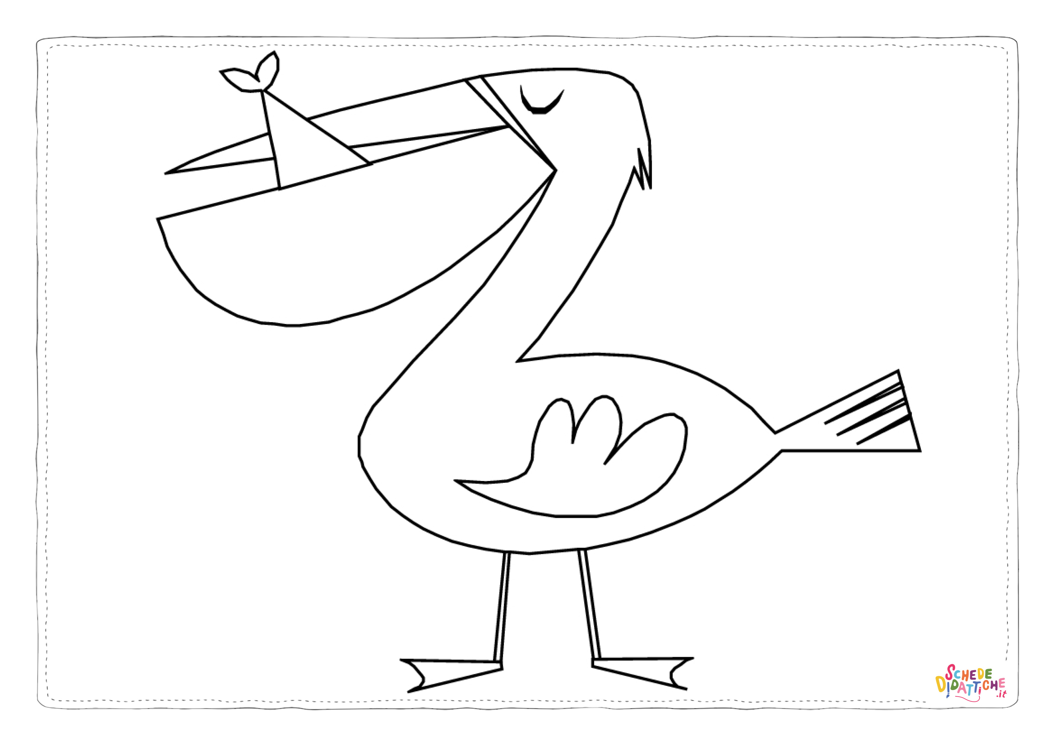 Disegno "Disegno di pellicano da stampare e colorare 10" Disegno di pellicano da stampare e colorare 10