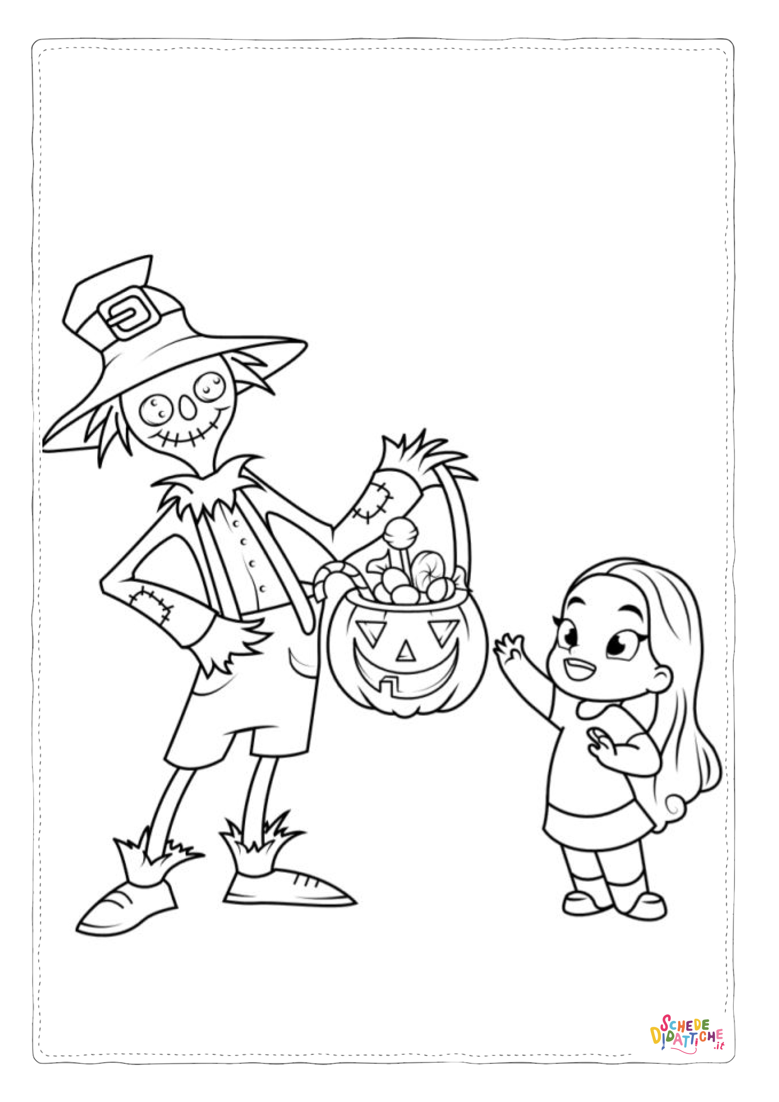 Disegno "Disegno di bambino ad Halloween da stampare e colorare 6" Disegno di bambino ad Halloween da stampare e colorare 6